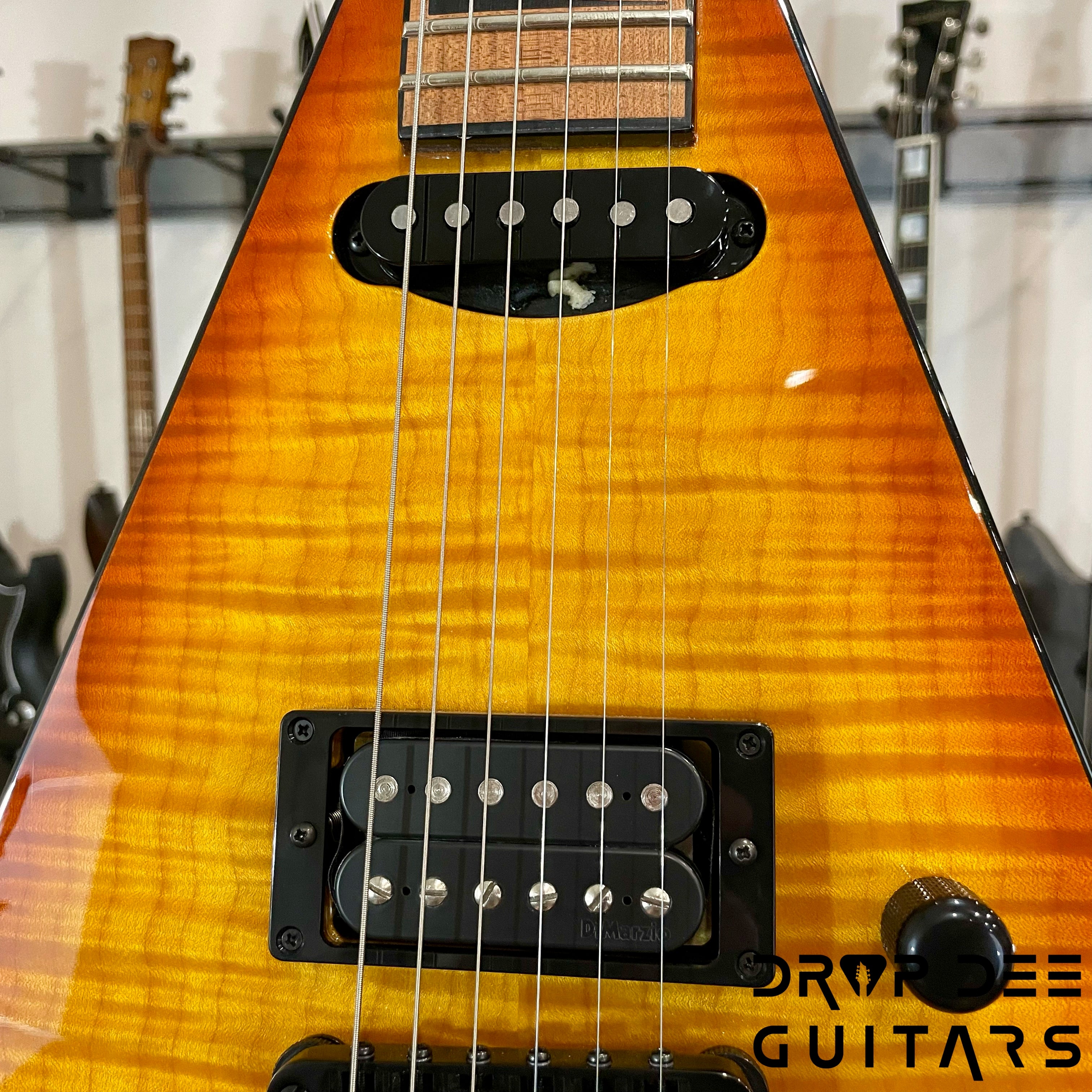 Jackson Custom Shop Randy Rhoads HS Electric Guitar w/ Case - Amber Lager Burst