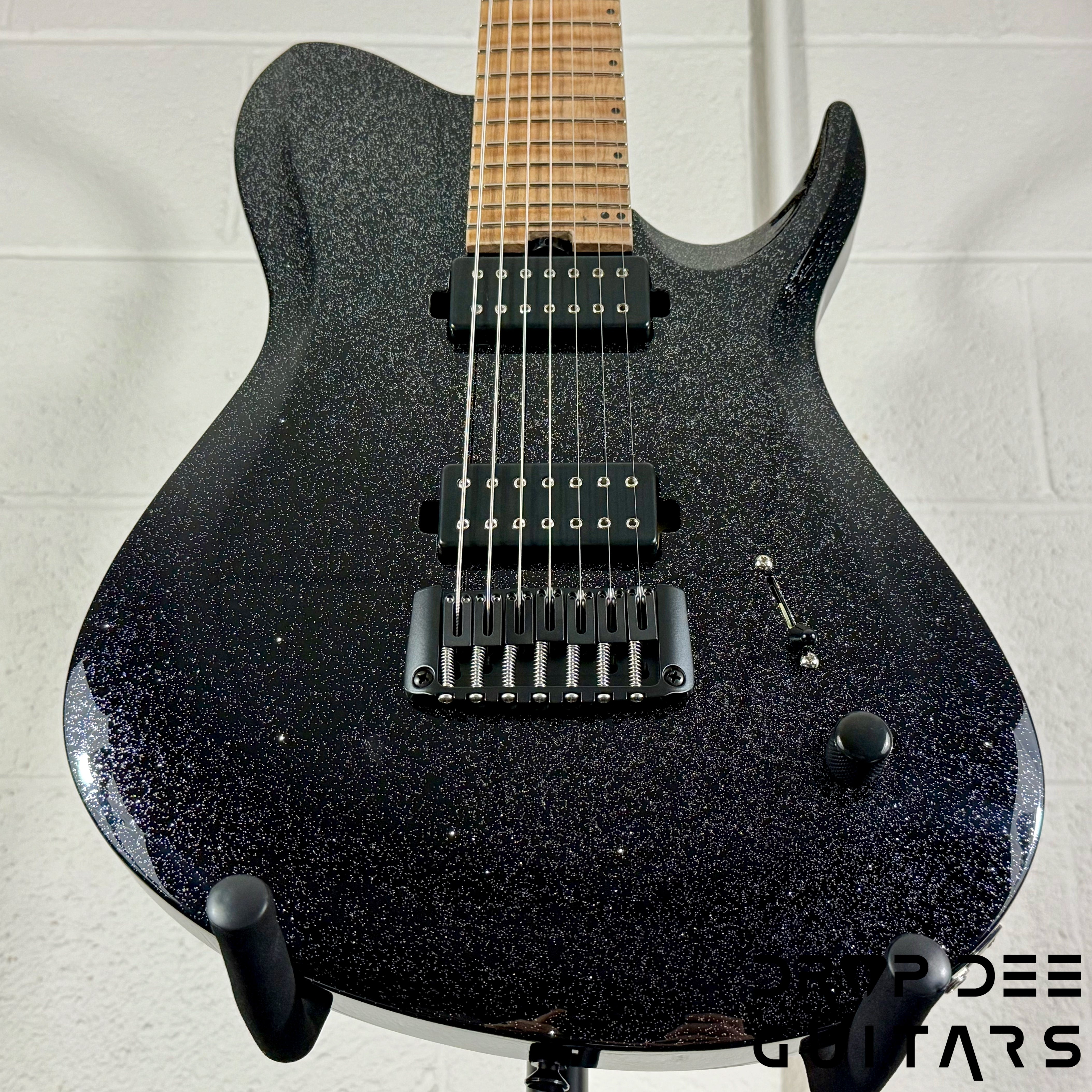 Balaguer USA Series Seraph Modern 7 Baritone 7-String Electric Guitar w/ Case (924) - Gloss Metallic Black