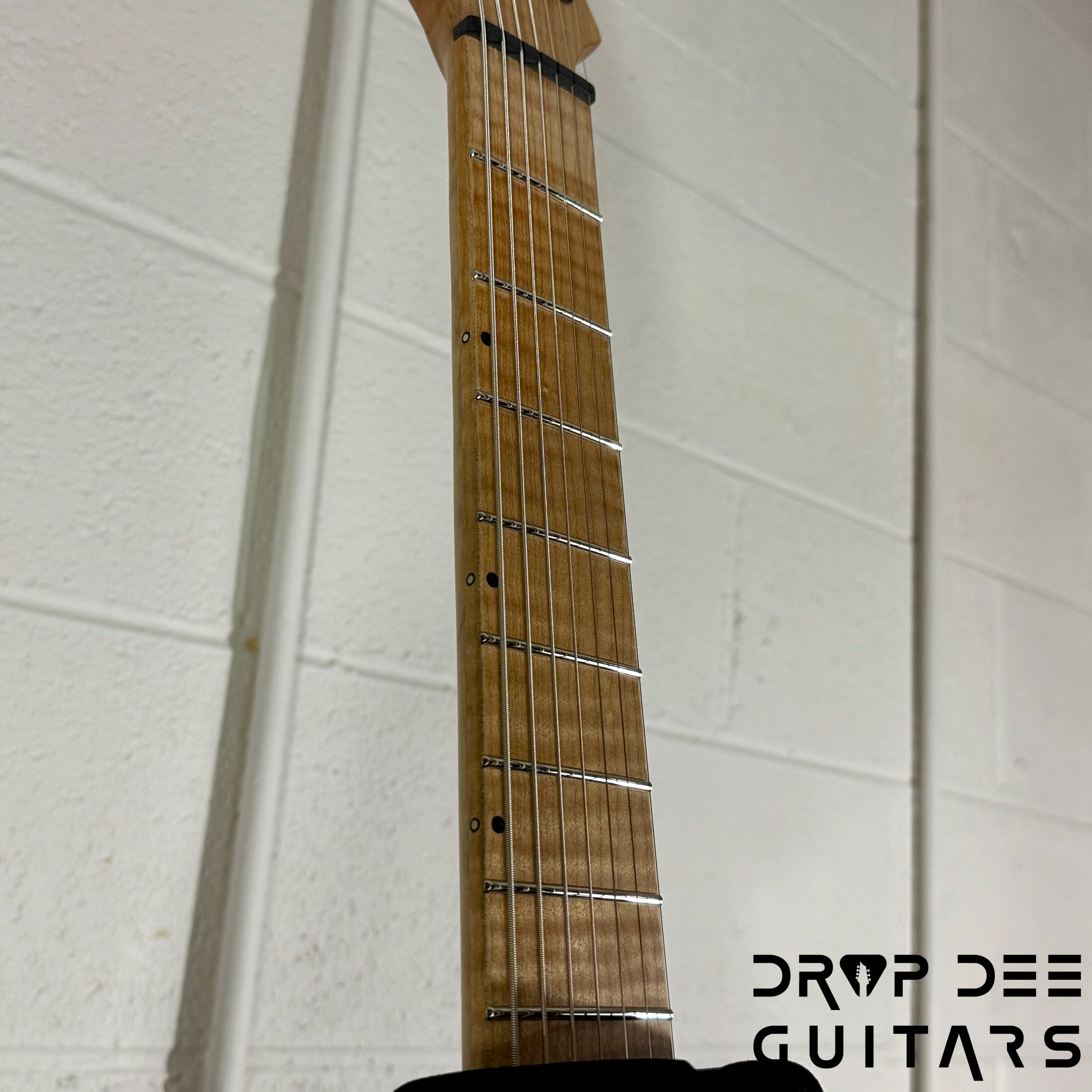 Balaguer USA Series Seraph Modern 7 Baritone 7-String Electric Guitar w/ Case (924) - Gloss Metallic Black