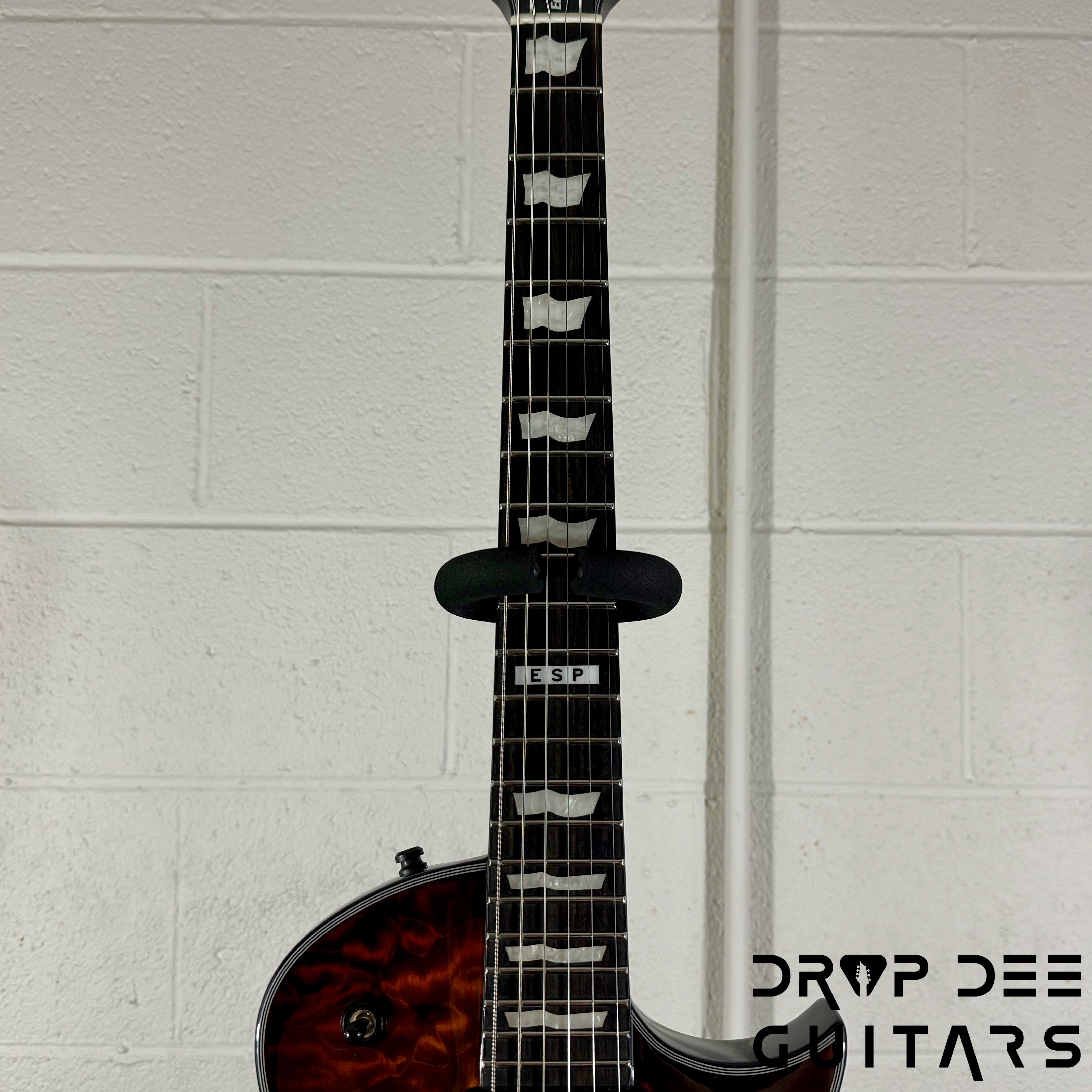 ESP E-II Eclipse QM Electric Guitar/ Case - Tiger Eye Sunburst