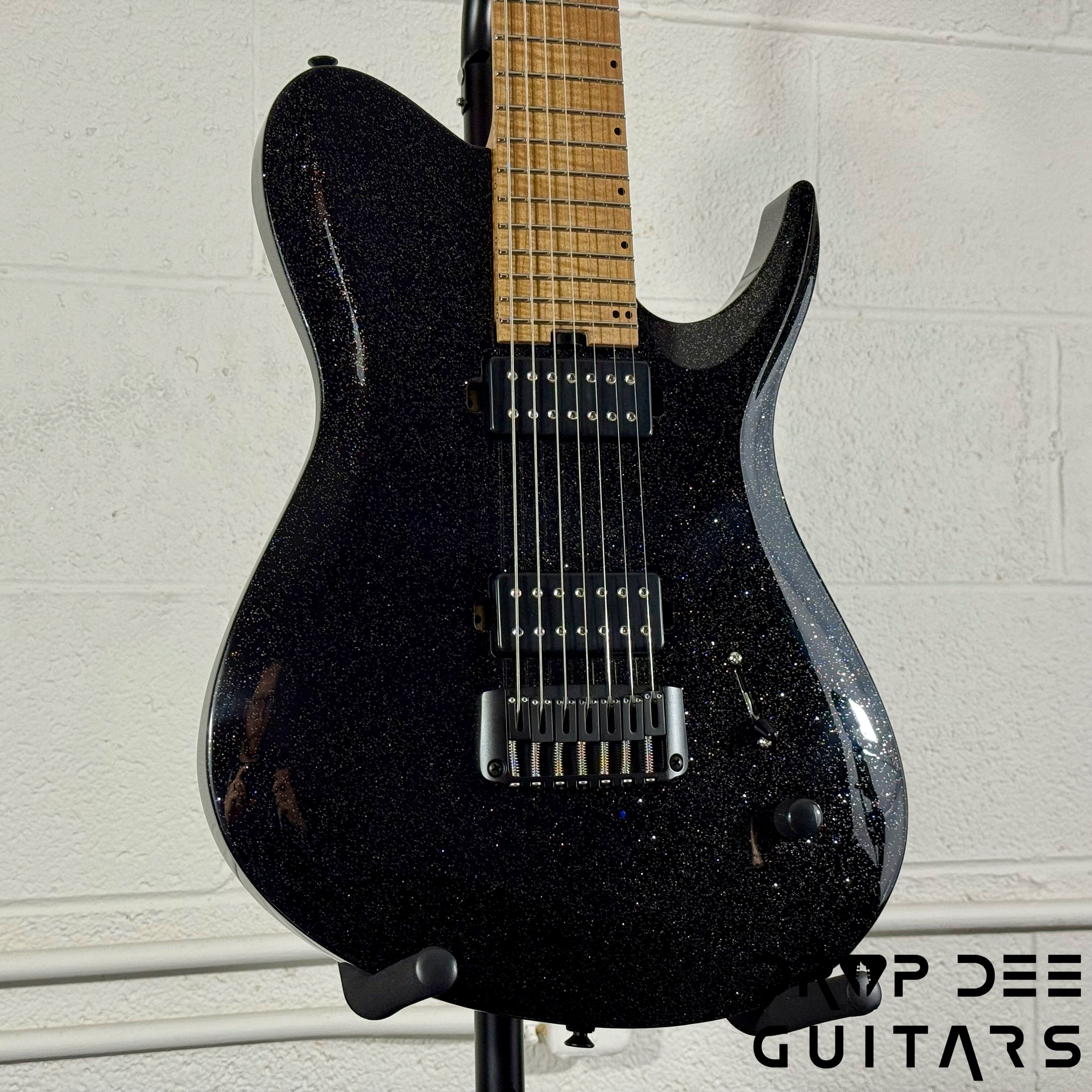 Balaguer USA Series Seraph Modern 7 Baritone 7-String Electric Guitar w/ Case (1024) - Gloss Metallic Black