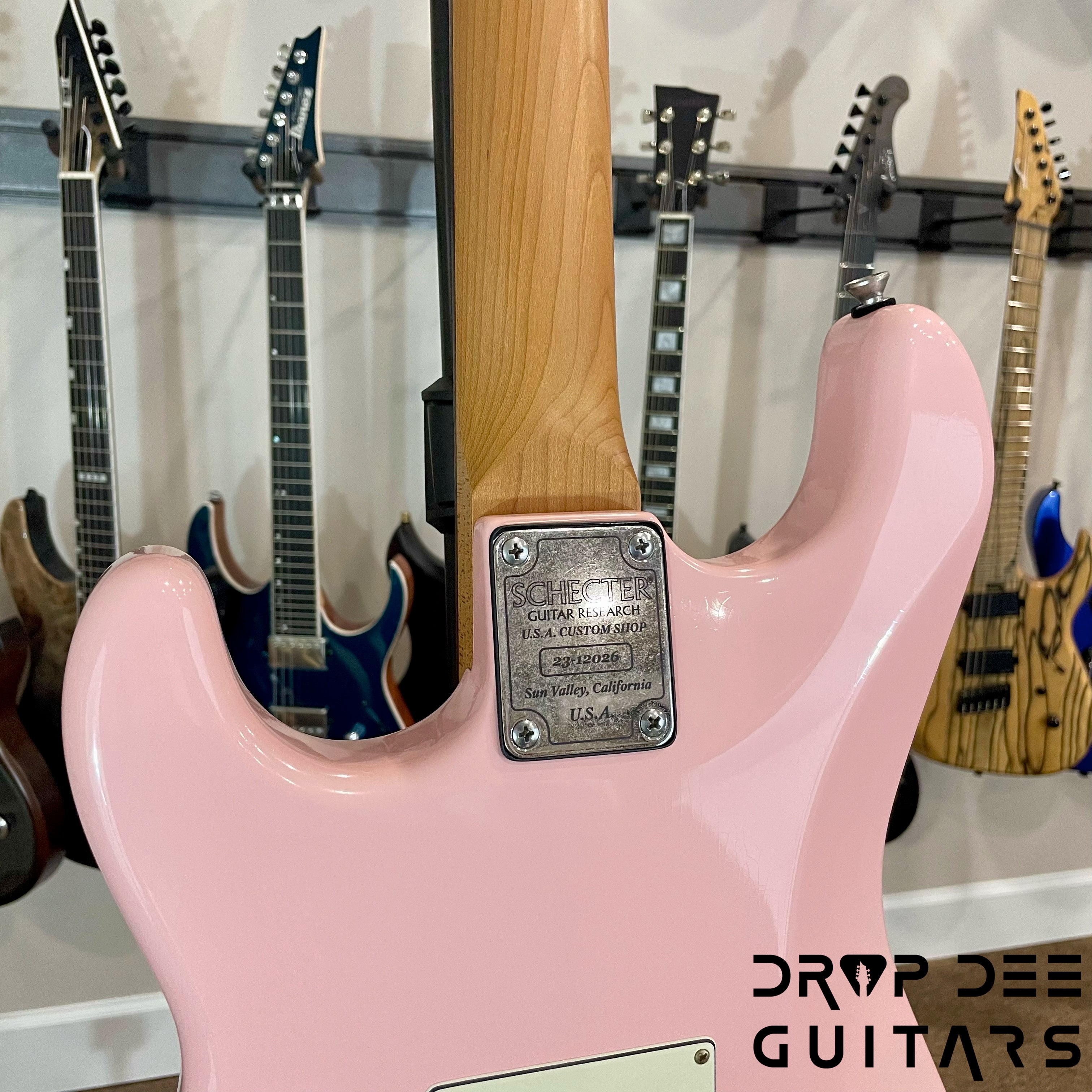 Schecter Custom Shop Traditional Wembley HSS Electric Guitar w/ Case - Shell Pink Aged Nitro