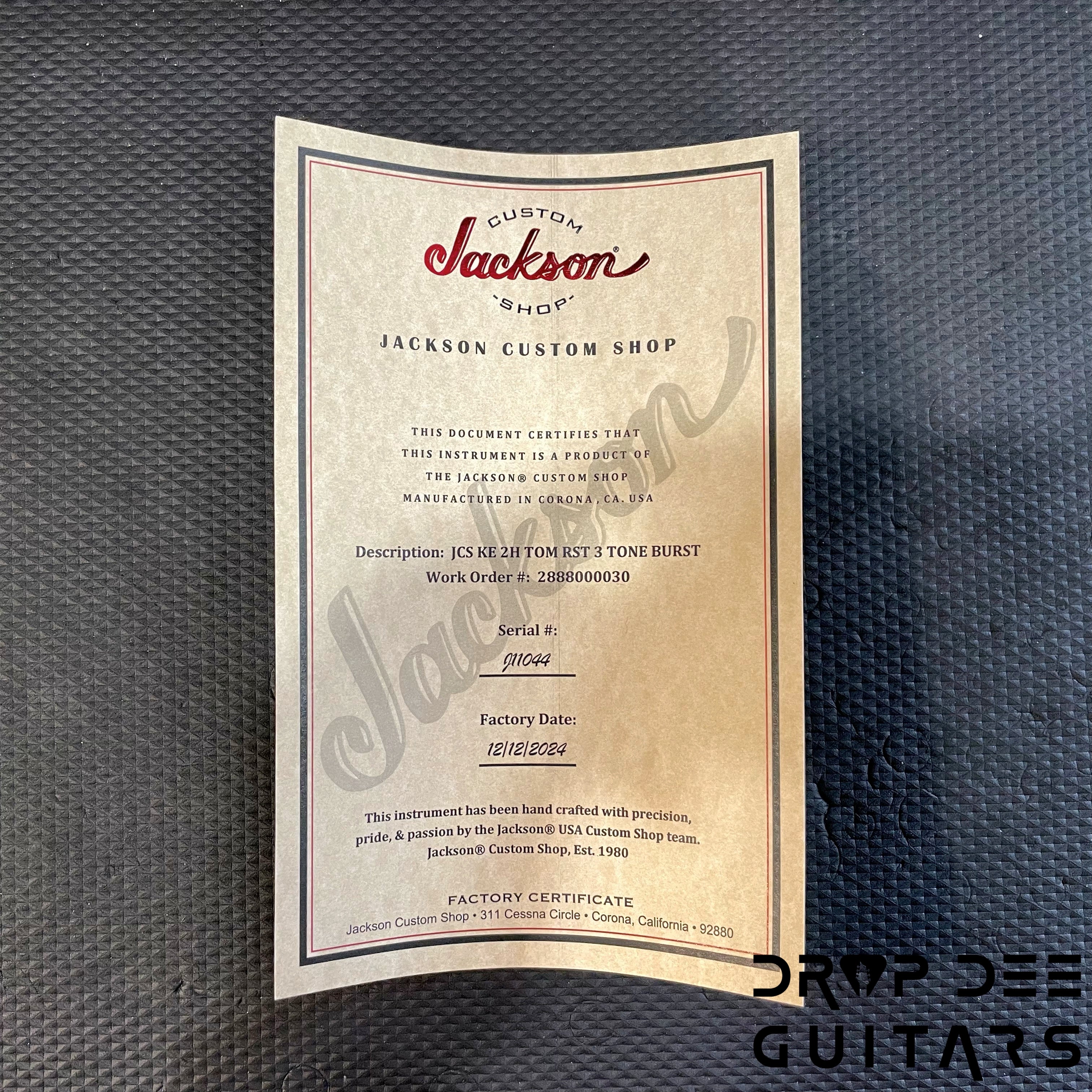 Jackson Custom Shop Kelly Electric Guitar w/ Case