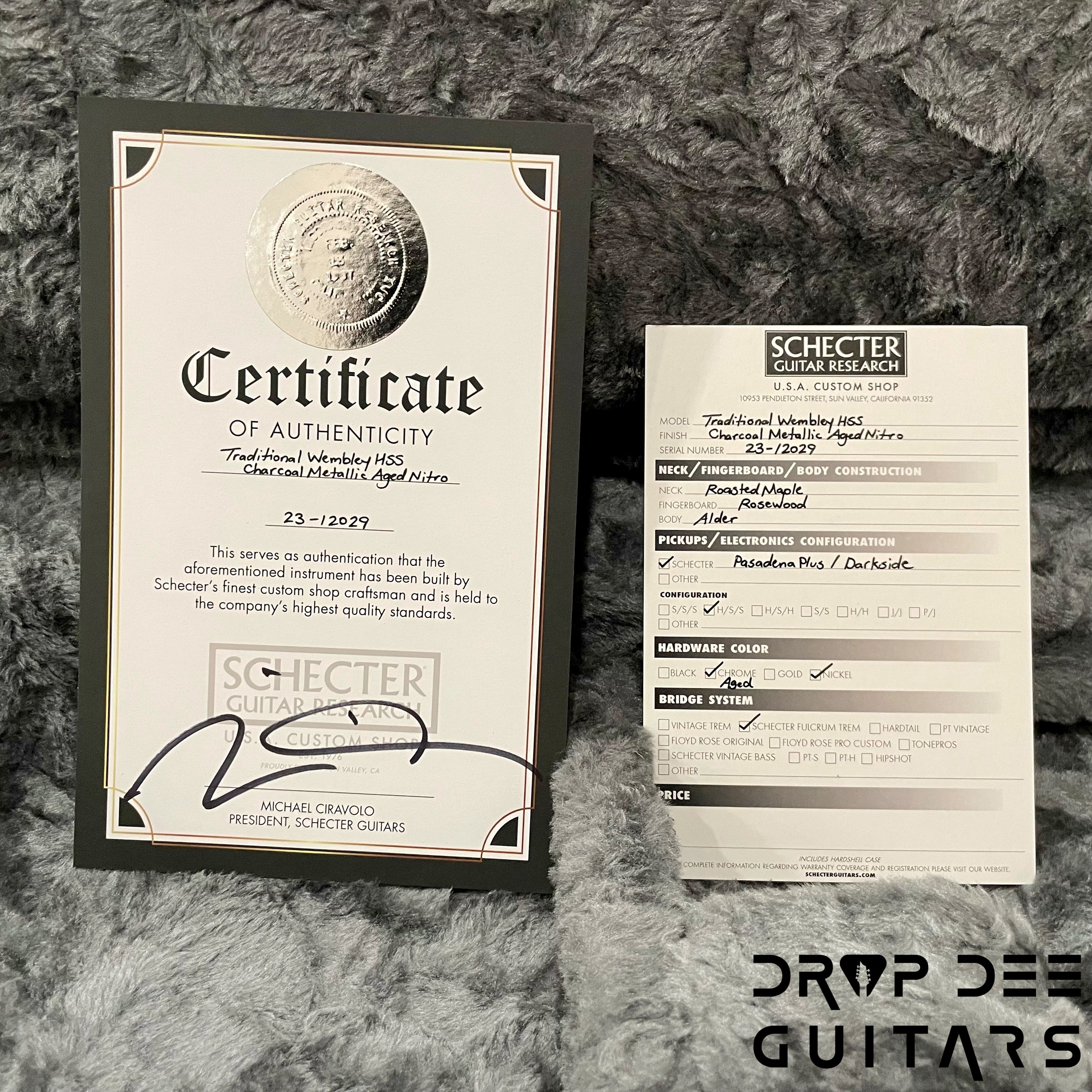 Schecter Custom Shop Traditional Wembley HSS Electric Guitar w/ Case