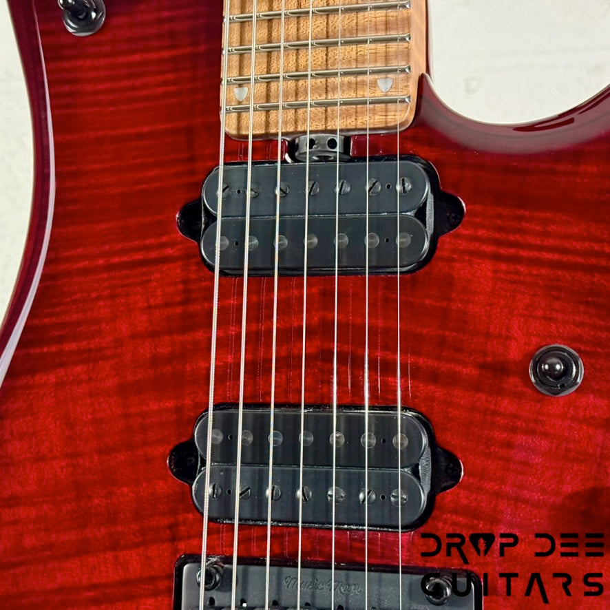 Ernie Ball Music Man JP15-7 7-String Electric Guitar w/ Case - Red Tide