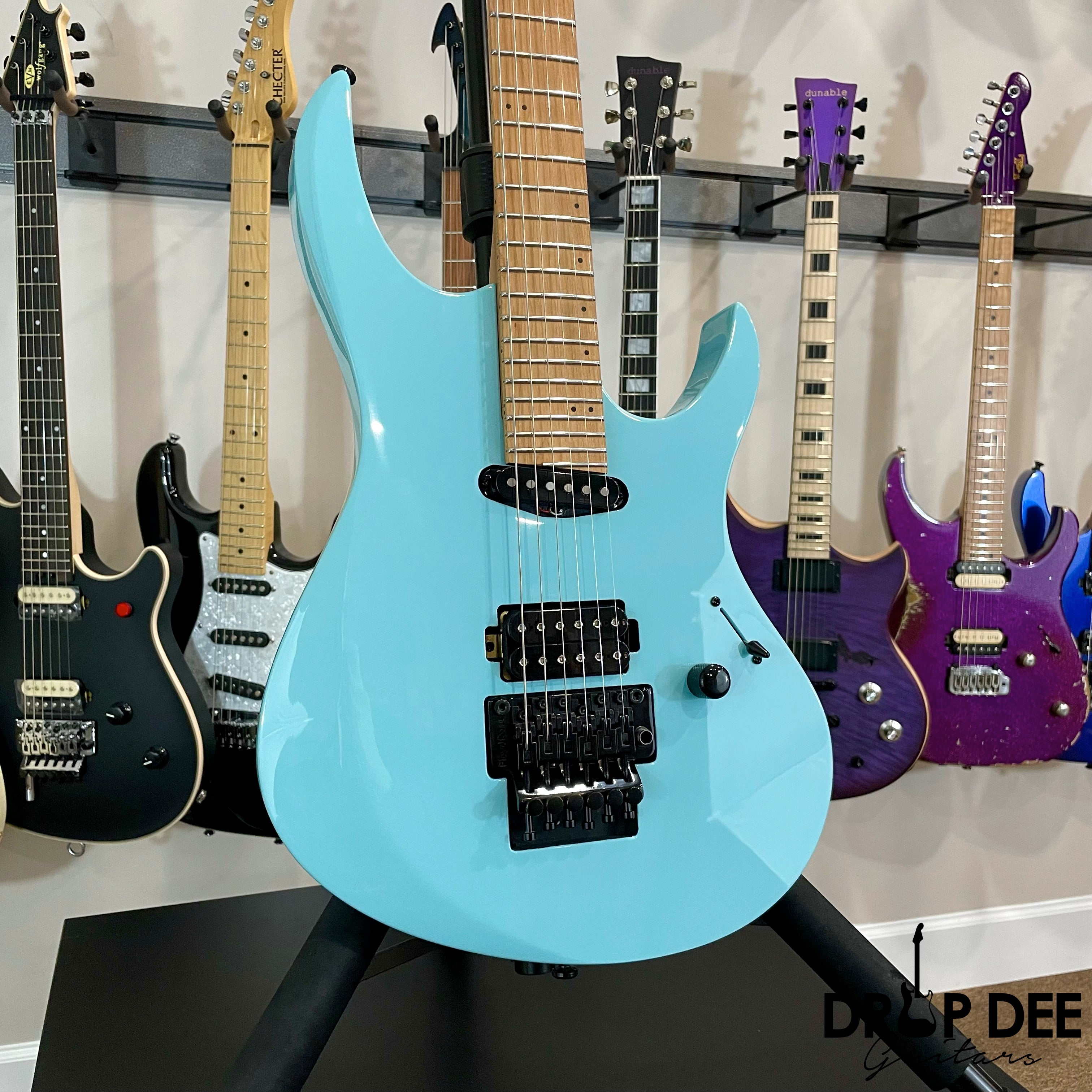 Balaguer Select Series Diablo Retro 27 FR Electric Guitar w/ Bag - Gloss Solid Cerulean Blue