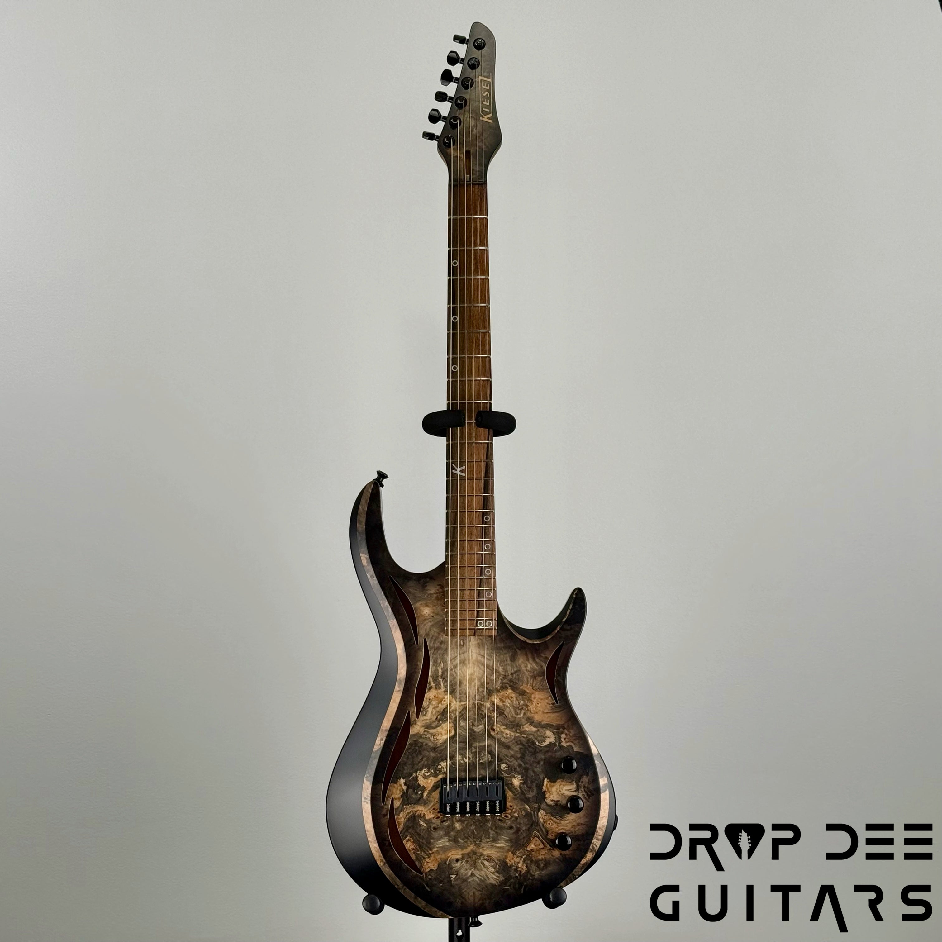 Kiesel A2 Semi-Hollow Acoustic 6 Electric Guitar w/ Soft Case - Trans Blackburst Edge