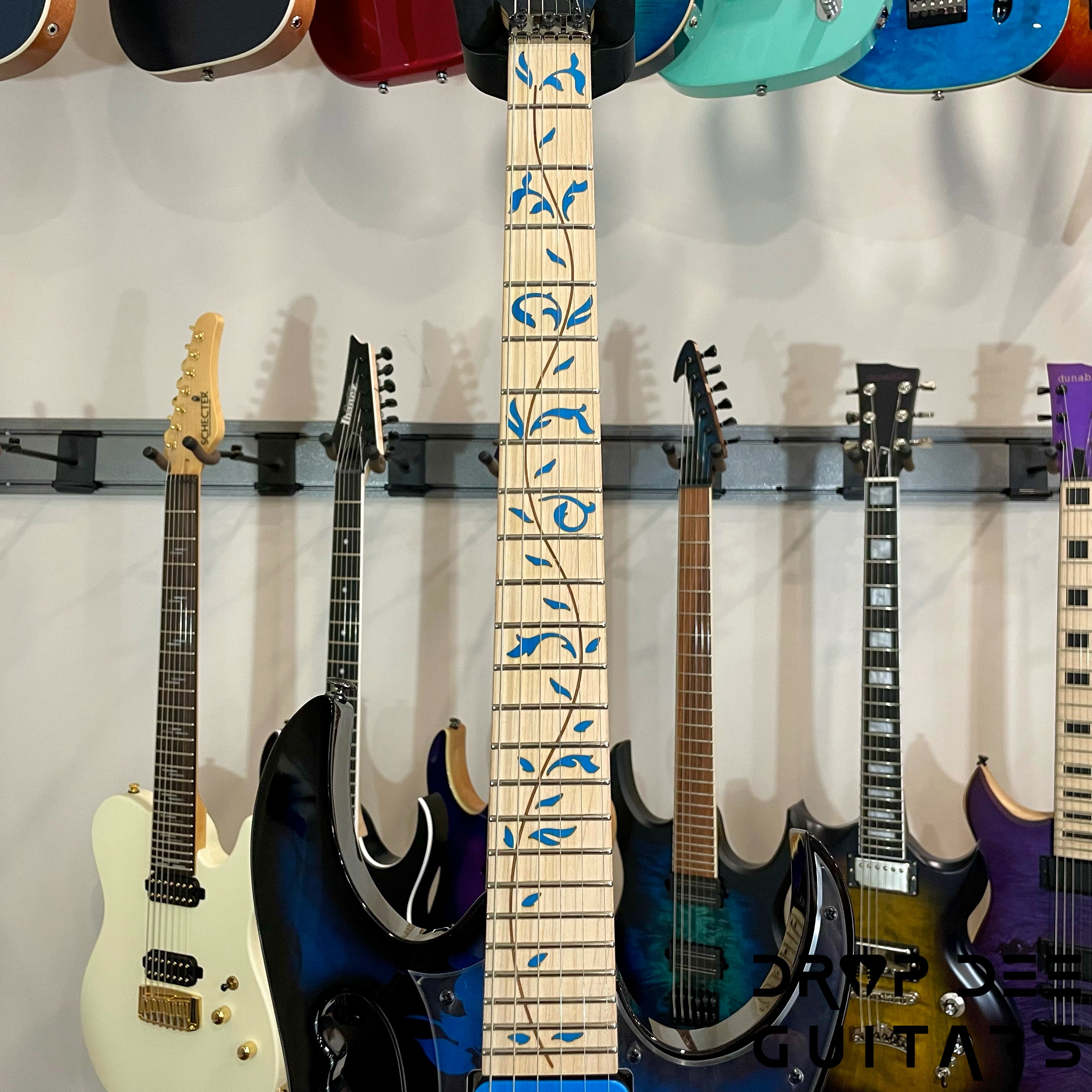 Ibanez Premium JEM77P Steve Vai Signature Electric Guitar w/ Bag - Blue Floral Pattern