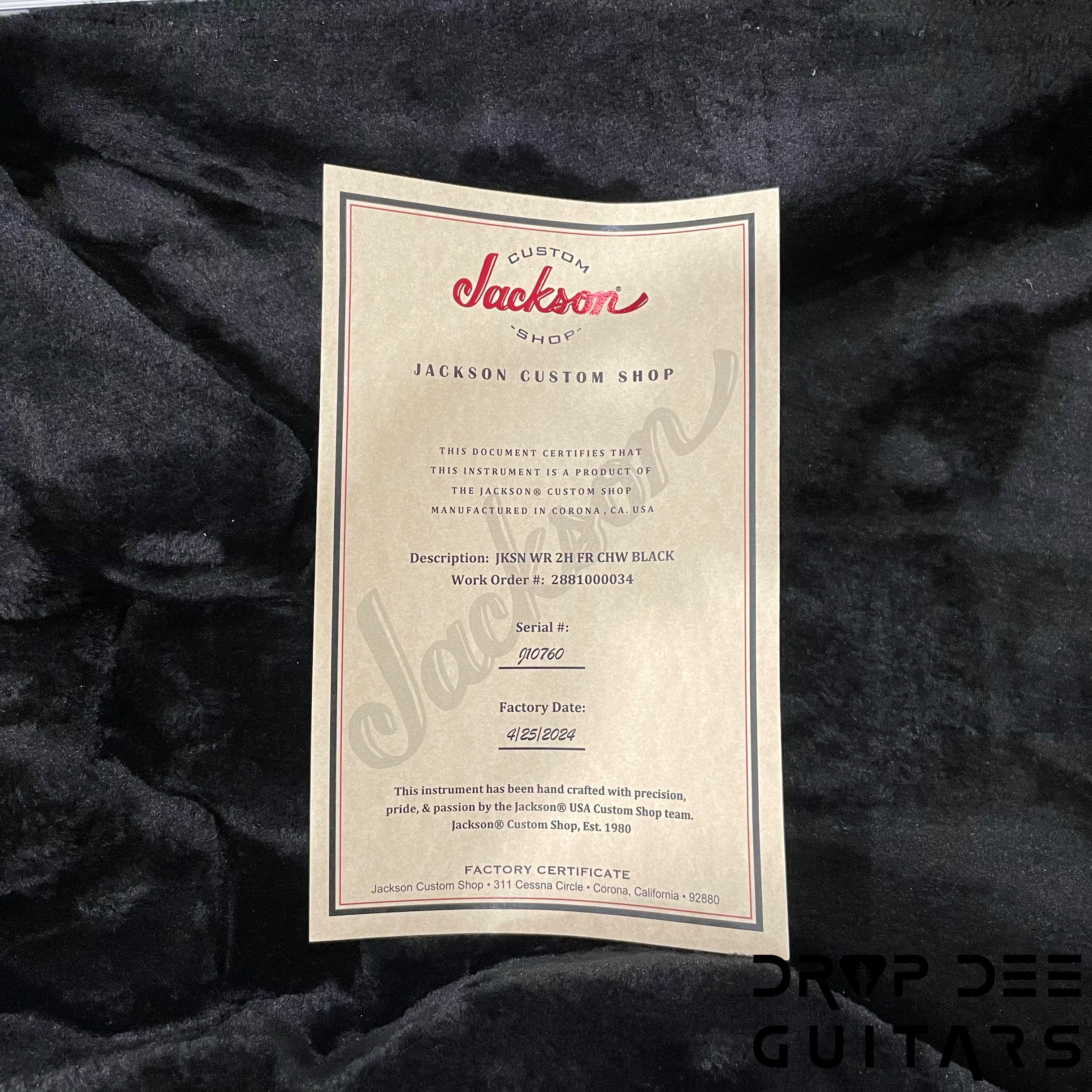 Jackson Custom Shop Warrior Electric Guitar w/ Case