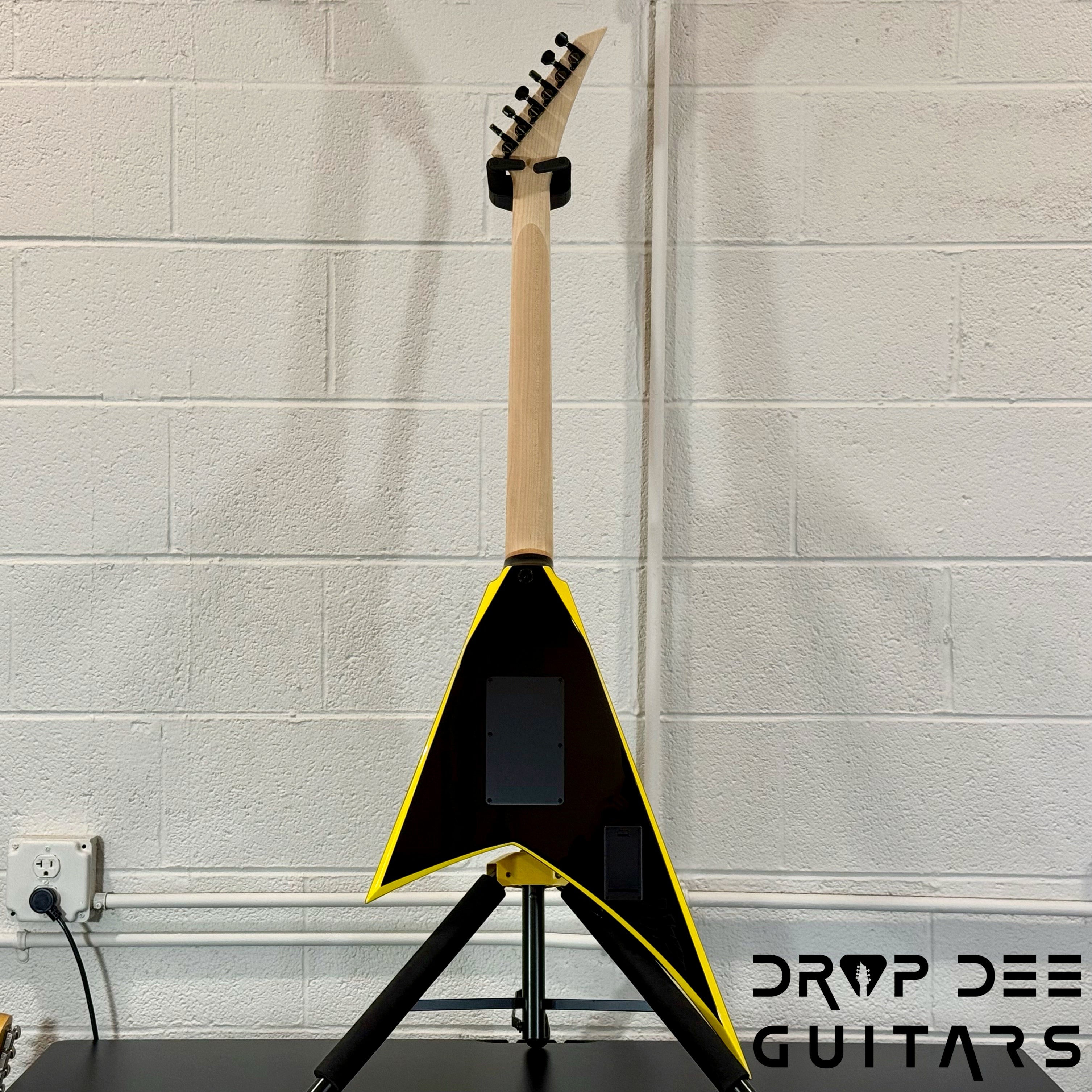 Jackson Custom Shop Randy Rhoads Electric Guitar w/ Case - Black w/ Yellow Pinstripes