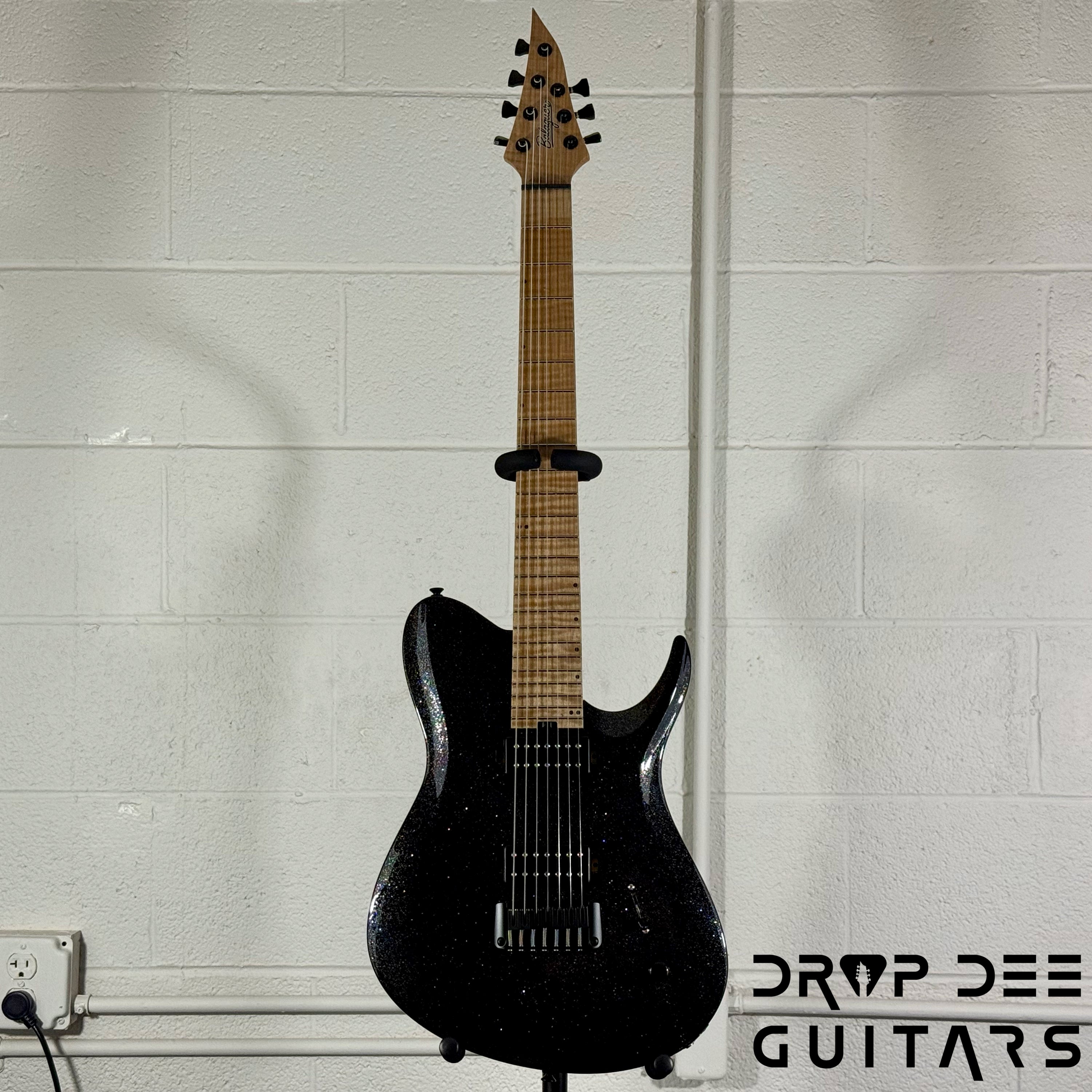 Balaguer USA Series Seraph Modern 7 Baritone 7-String Electric Guitar w/ Case (924) - Gloss Metallic Black
