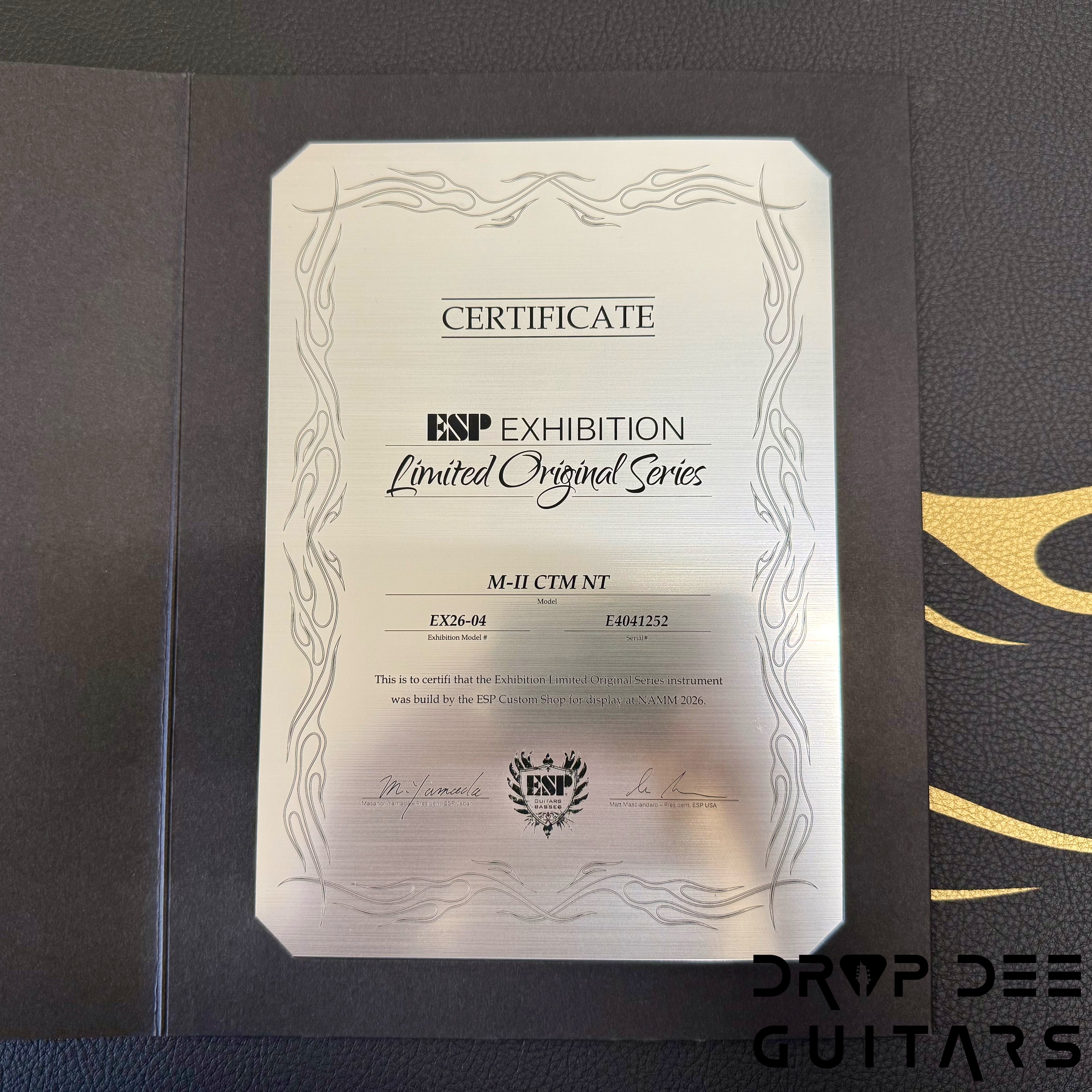 ESP Exhibition Limited M-II CTM NT Electric Guitar w/ Case - Natural w/ Dark Blue Burst