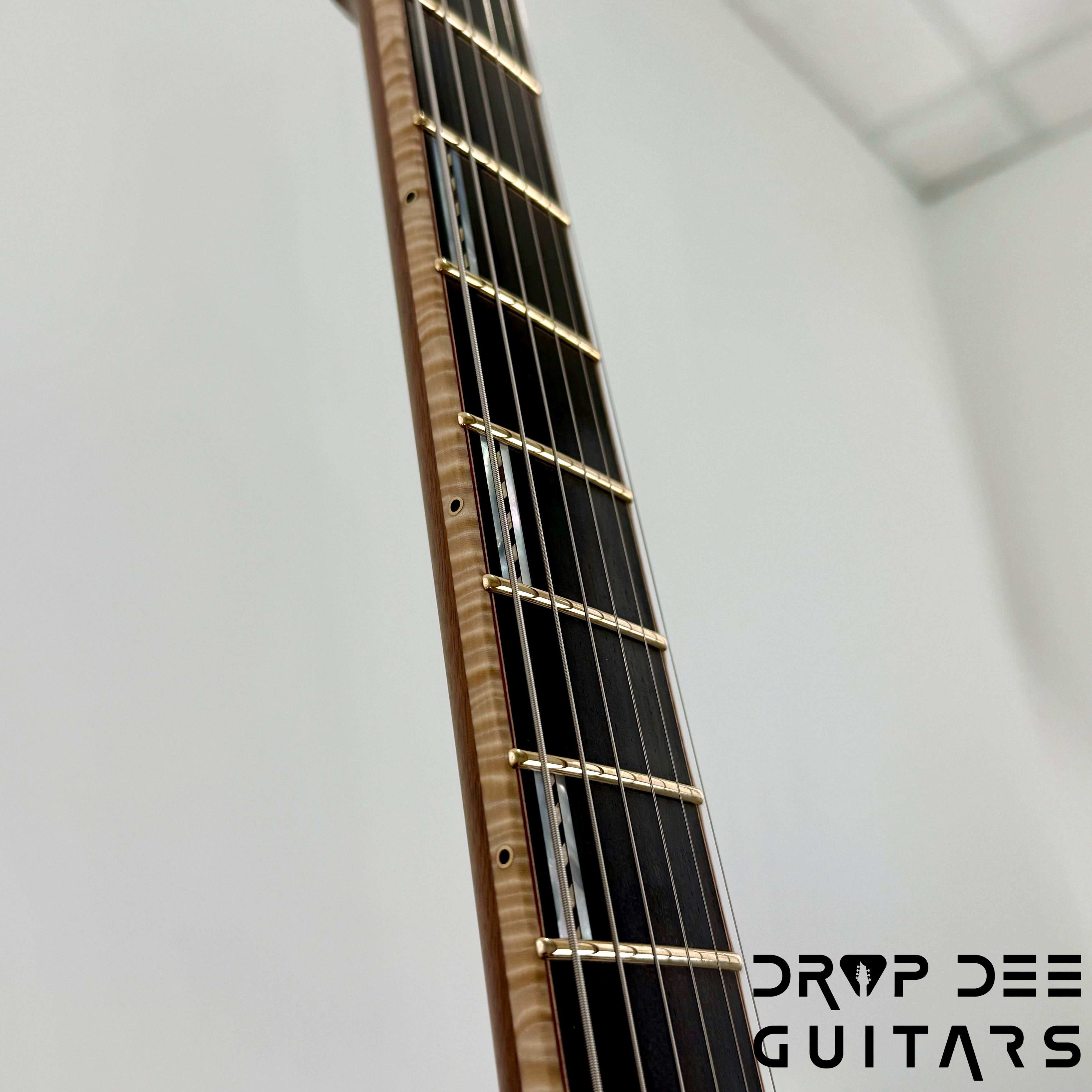 ESP Exhibition Limited M-II CTM NT Electric Guitar w/ Case - Natural w/ Dark Blue Burst