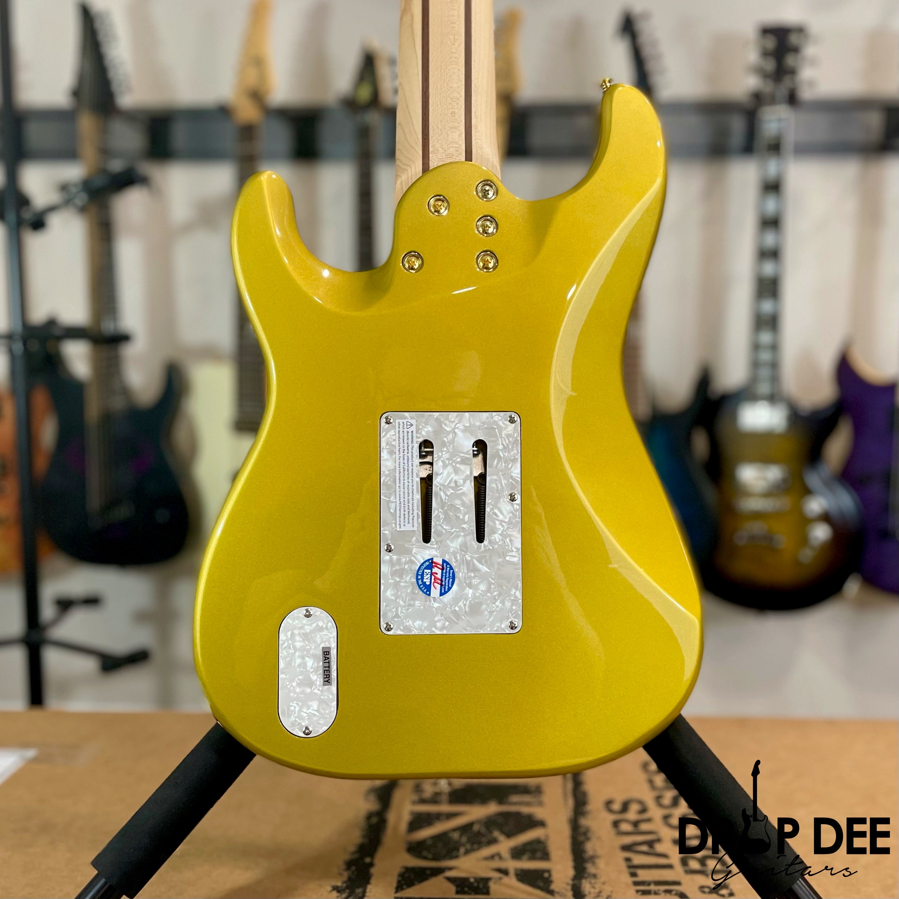 ESP LTD Javier Reyes Signature JRV-8 Baritone 8-String Electric Guitar w/ Case - Metallic Gold