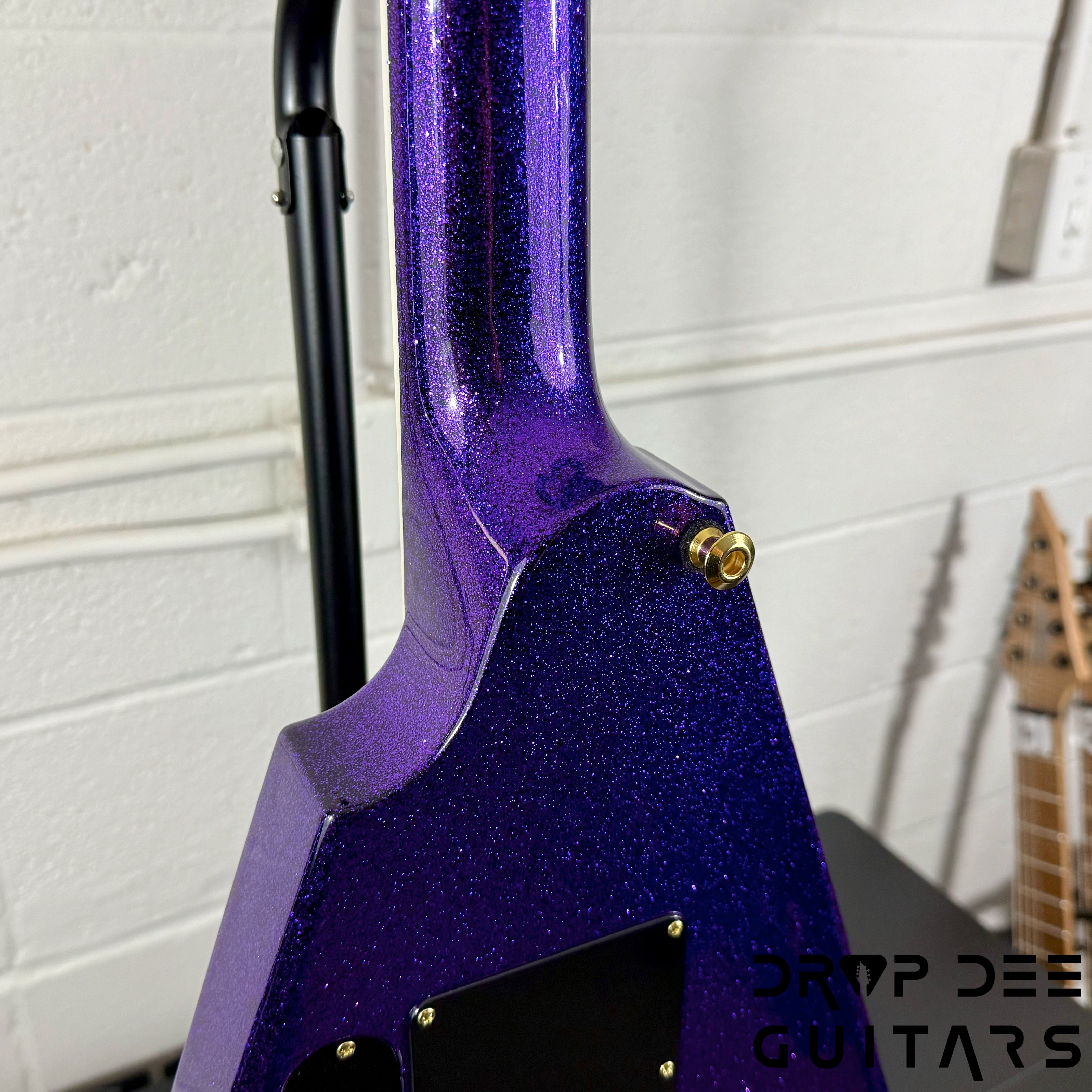 ESP USA V-II FR Electric Guitar w/ Case - Purple Sparkle