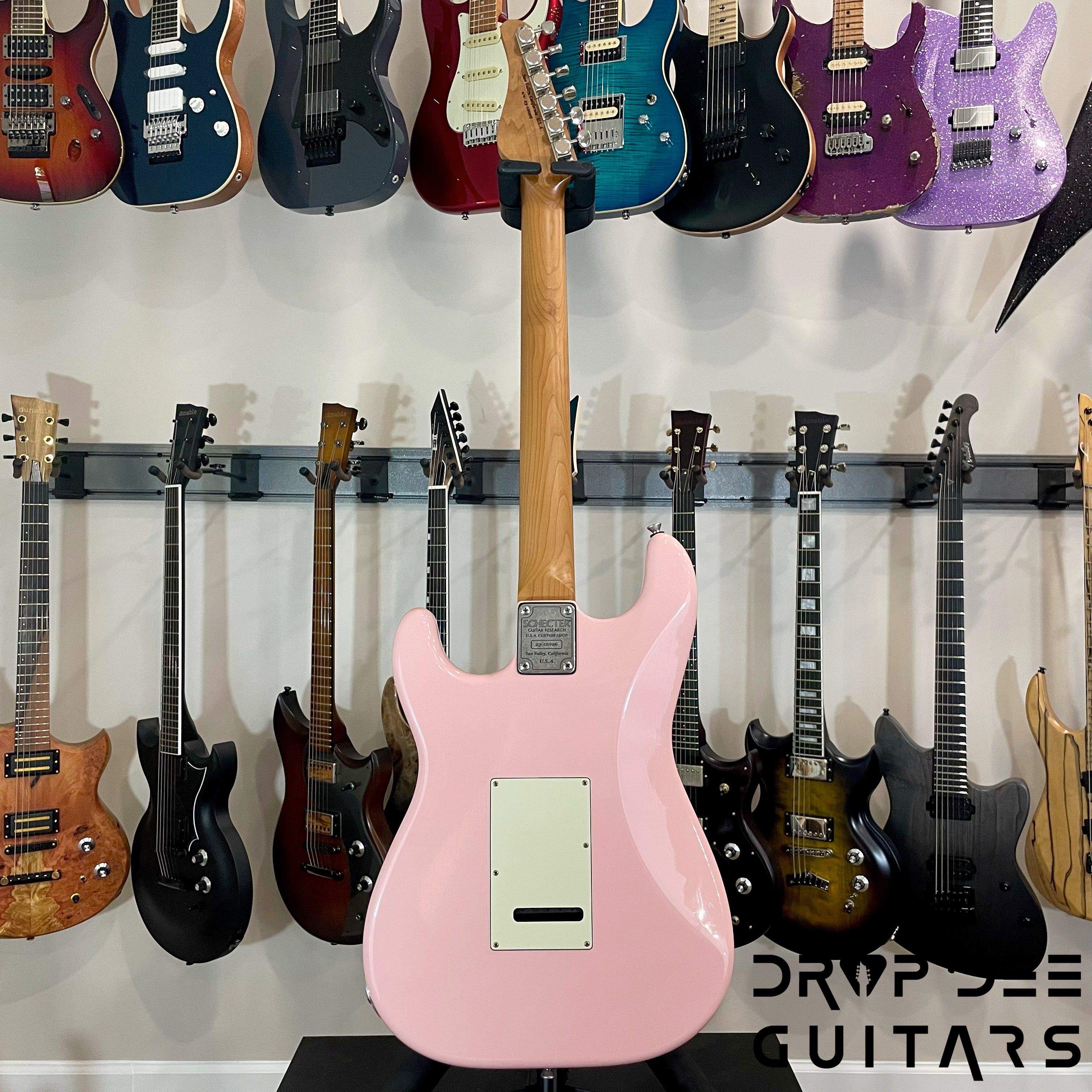 Schecter Custom Shop Traditional Wembley HSS Electric Guitar w/ Case - Shell Pink Aged Nitro