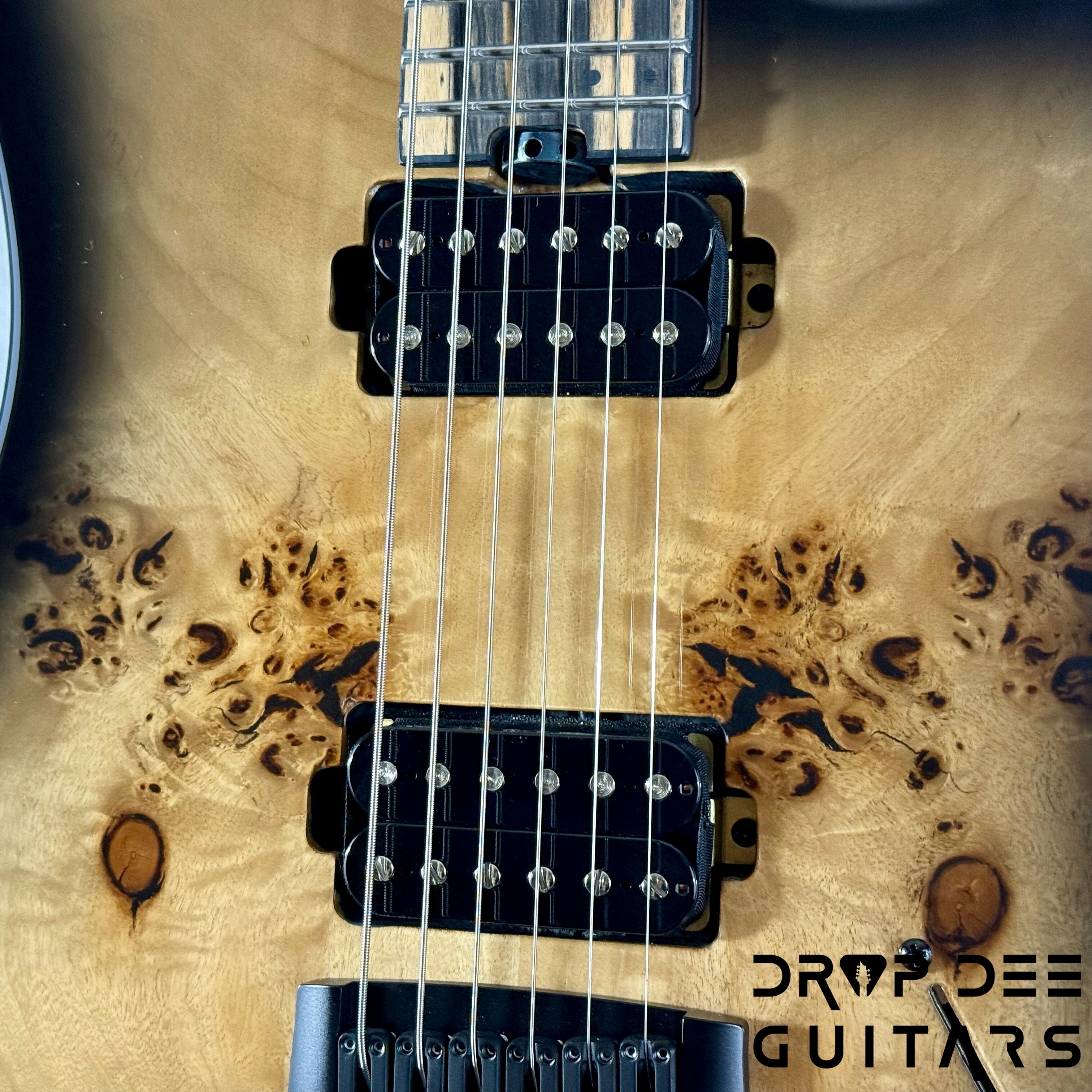 Balaguer DDG Exclusive Select Series Growler Baritone Electric Guitar w/ Bag - See-Thru Two-Tone Black Edge Burst