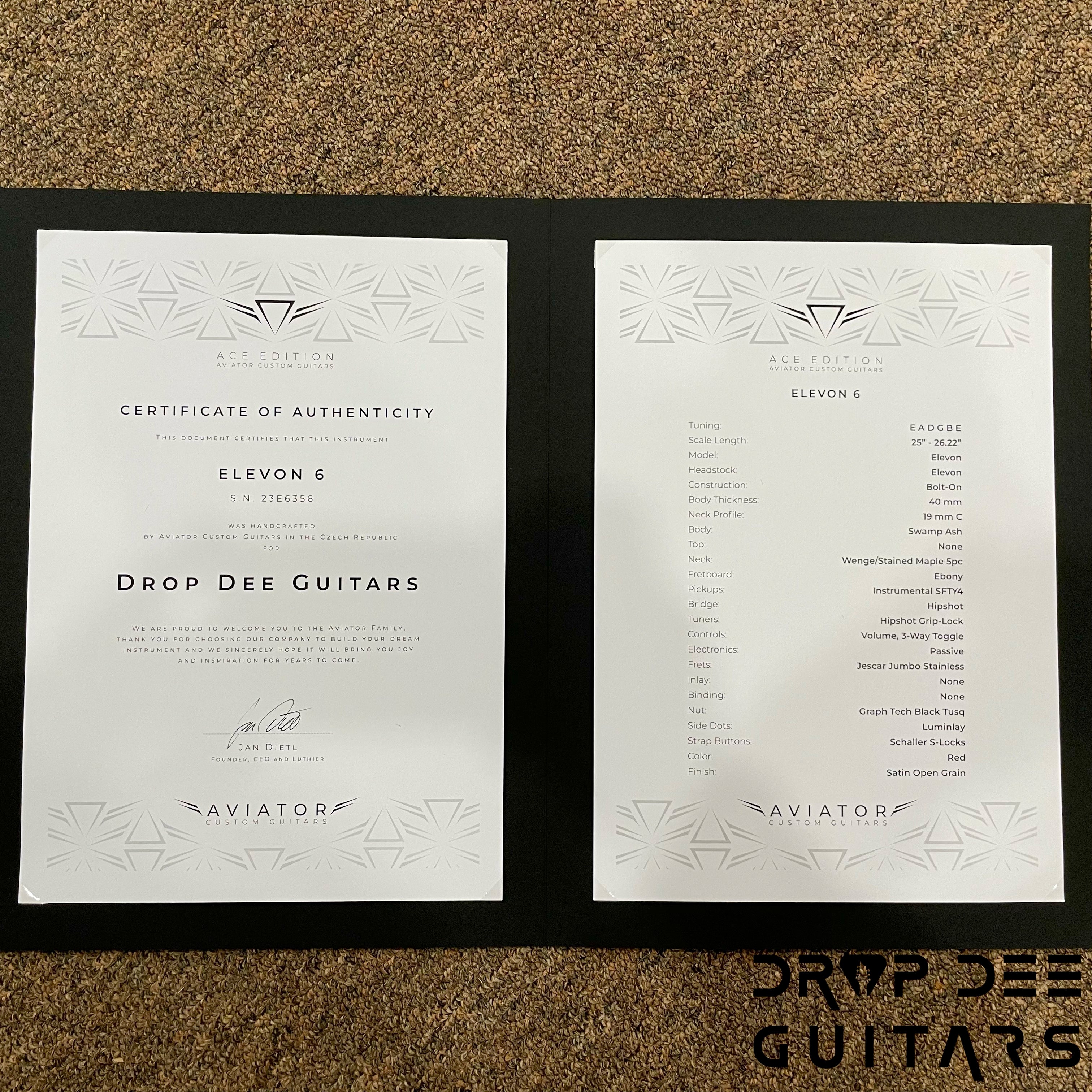 Aviator Ace Edition Elevon 6 Electric Guitar w/ Case - Red