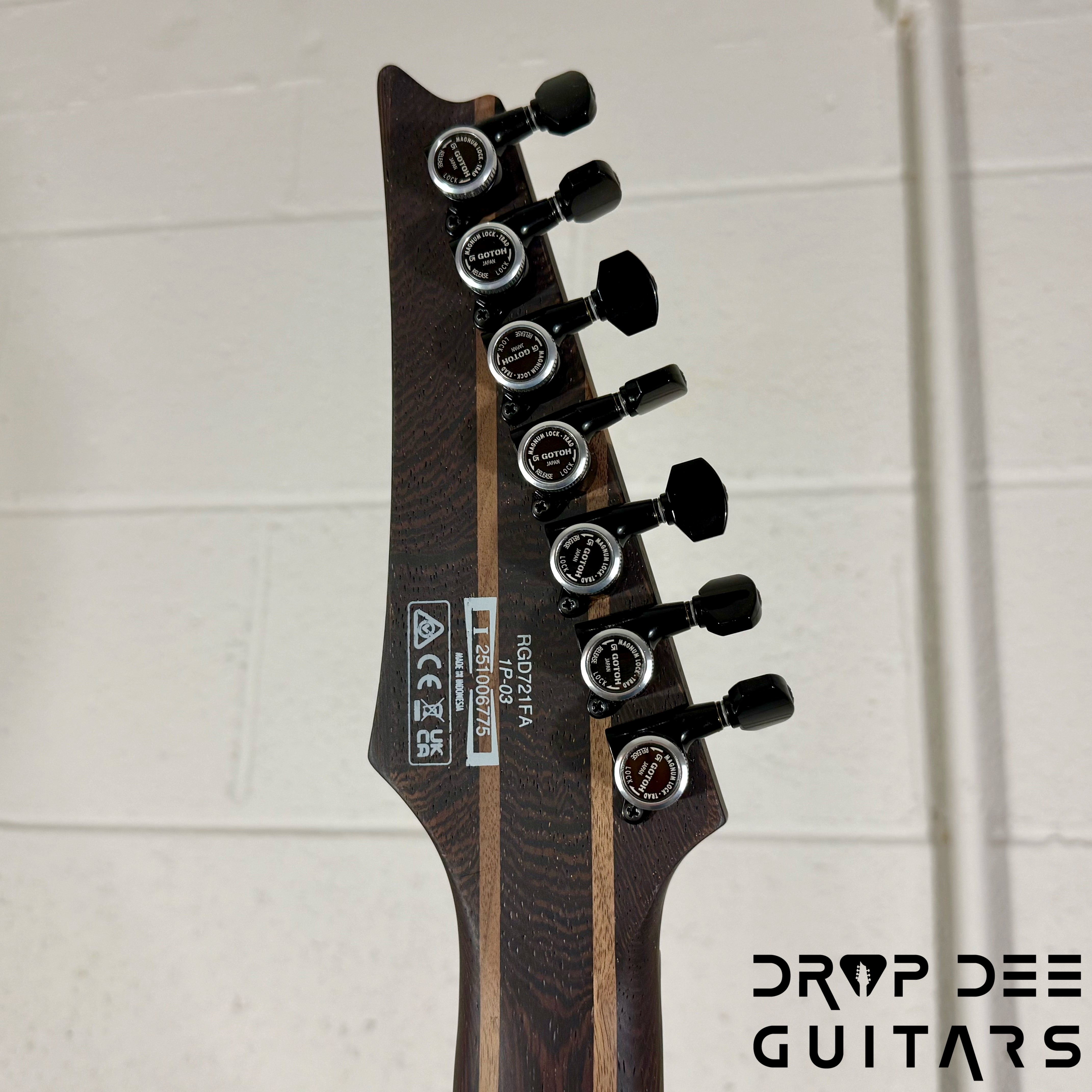 Ibanez Standard RGD721FA Baritone 7-String Electric Guitar - Stained Wine Red Burst Flat