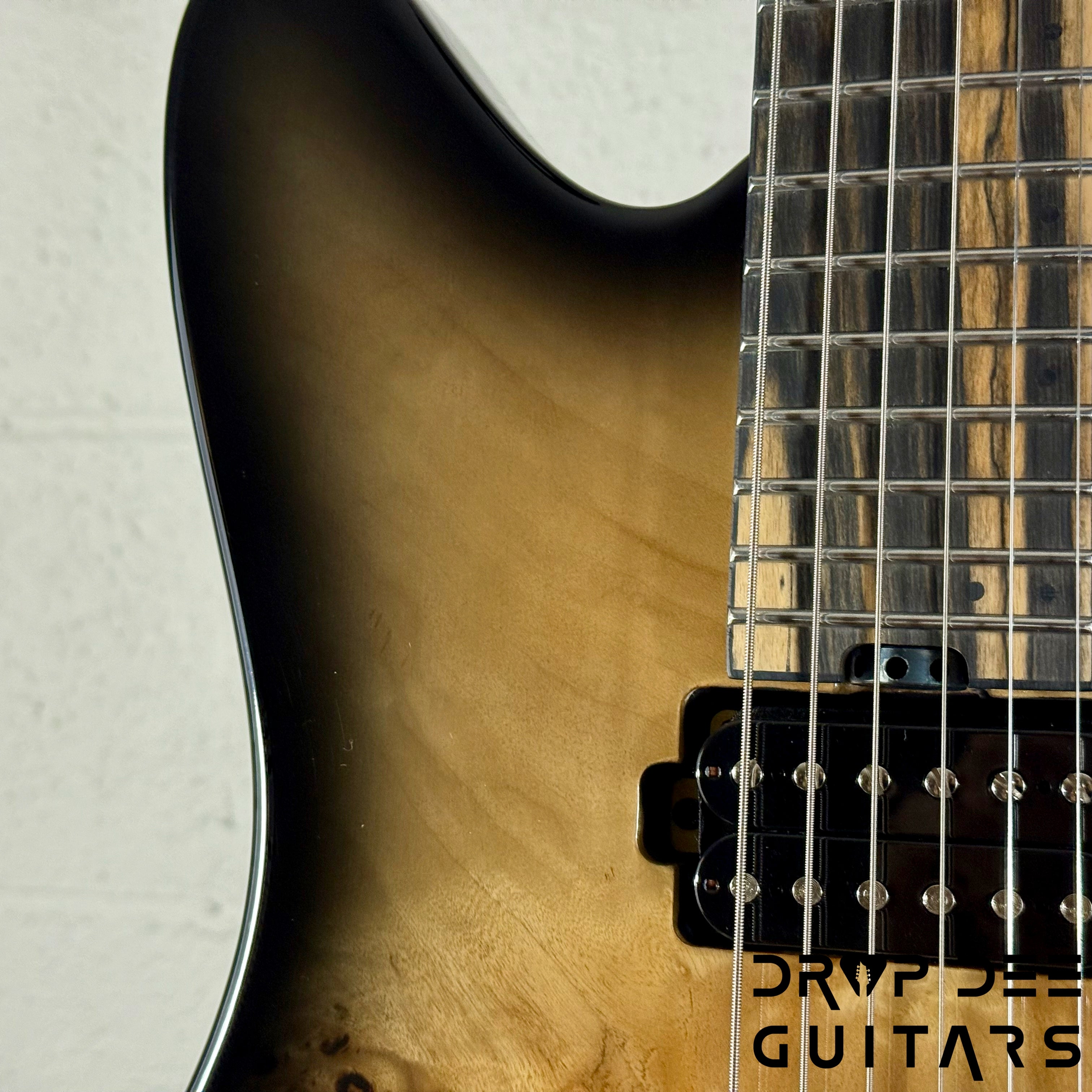 Balaguer DDG Exclusive Select Series Growler Baritone Electric Guitar w/ Bag - See-Thru Two-Tone Black Edge Burst