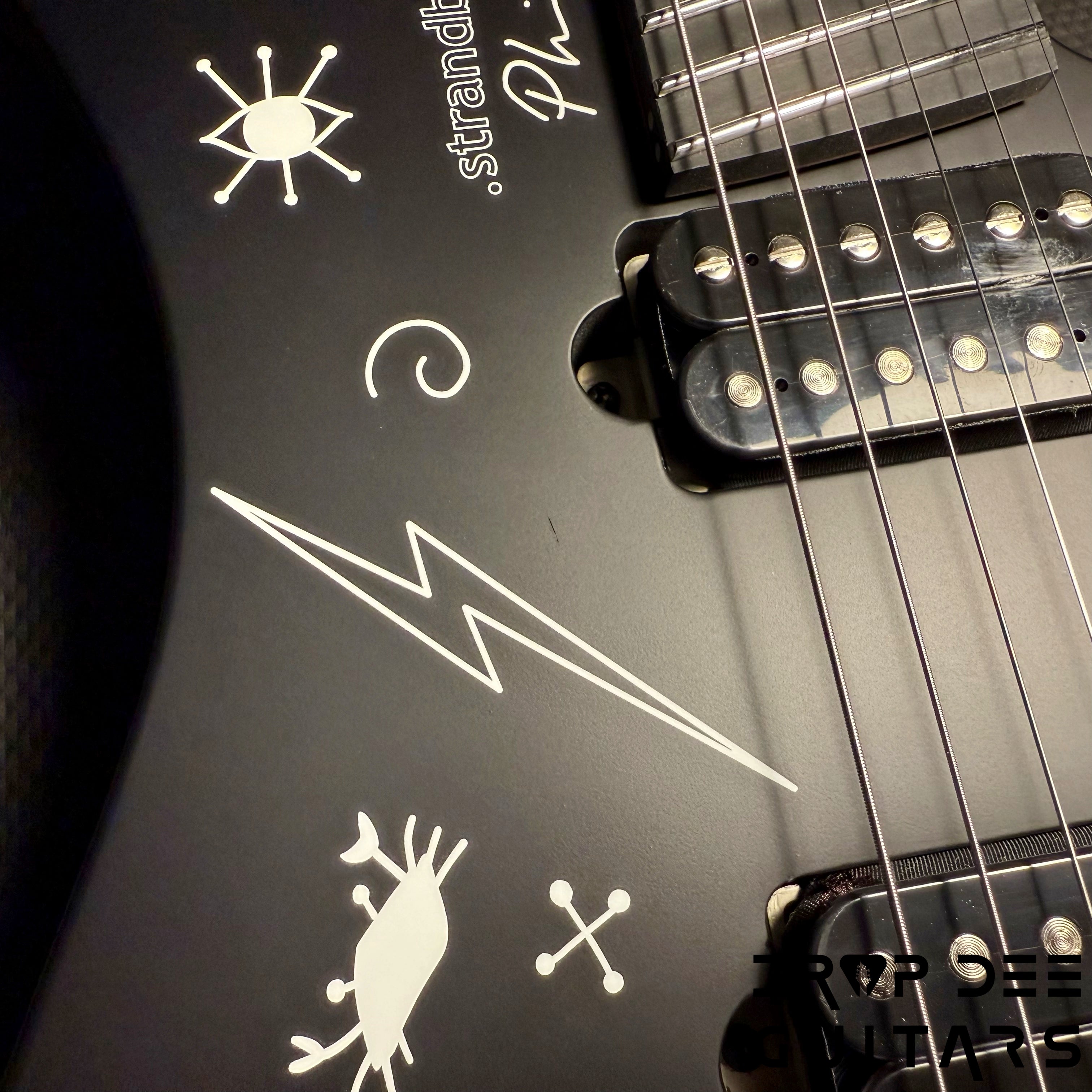 Strandberg Boden Standard NX 6 Plini Edition Mirage Multiscale Headless Electric Guitar w/ Bag - Black Granite Satin Acrylic with custom Plini Mirage glow-in-the-dark graphics