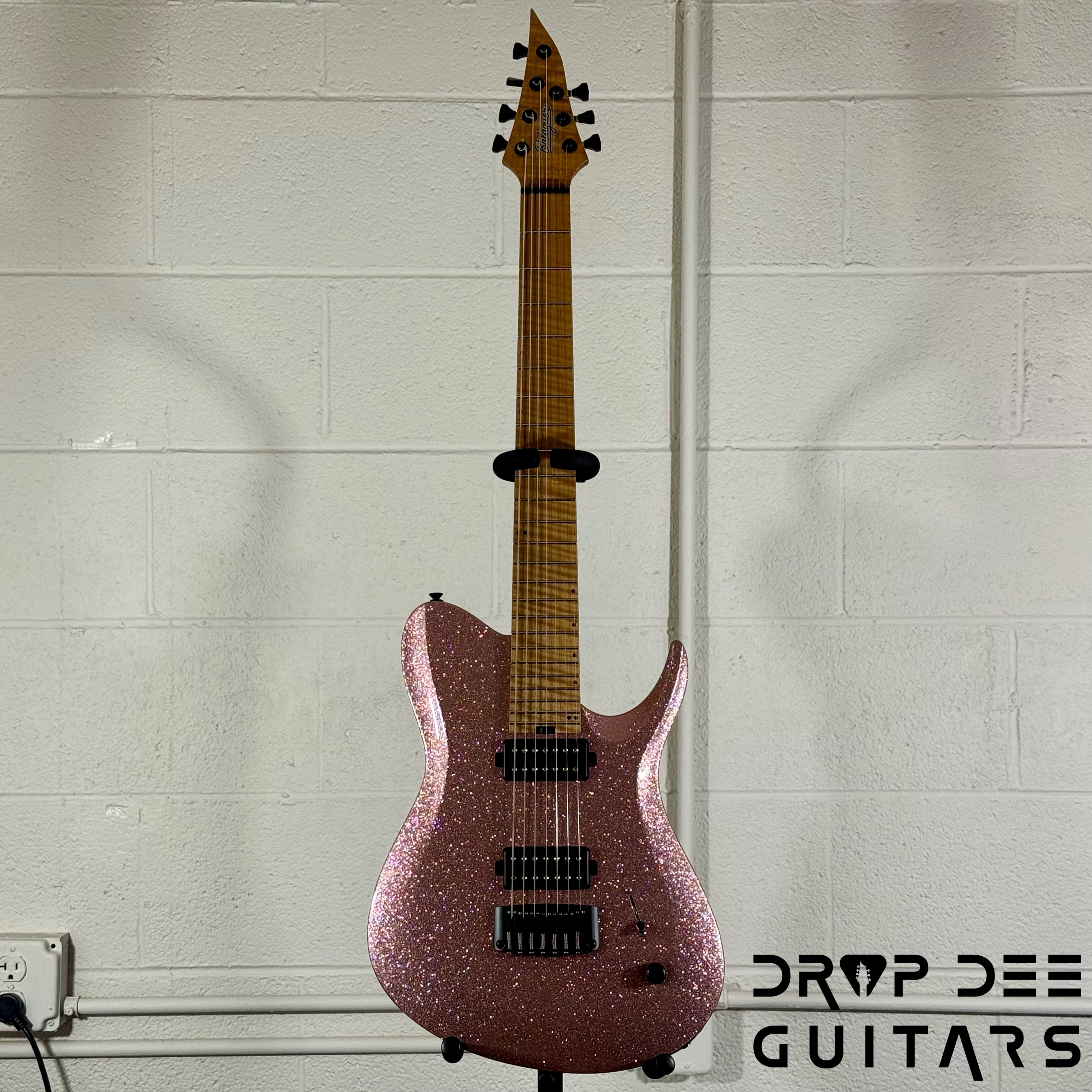 Balaguer USA Series Seraph Modern 7 Baritone 7-String Electric Guitar w/ Case (824) - Gloss Metallic Rose Gold
