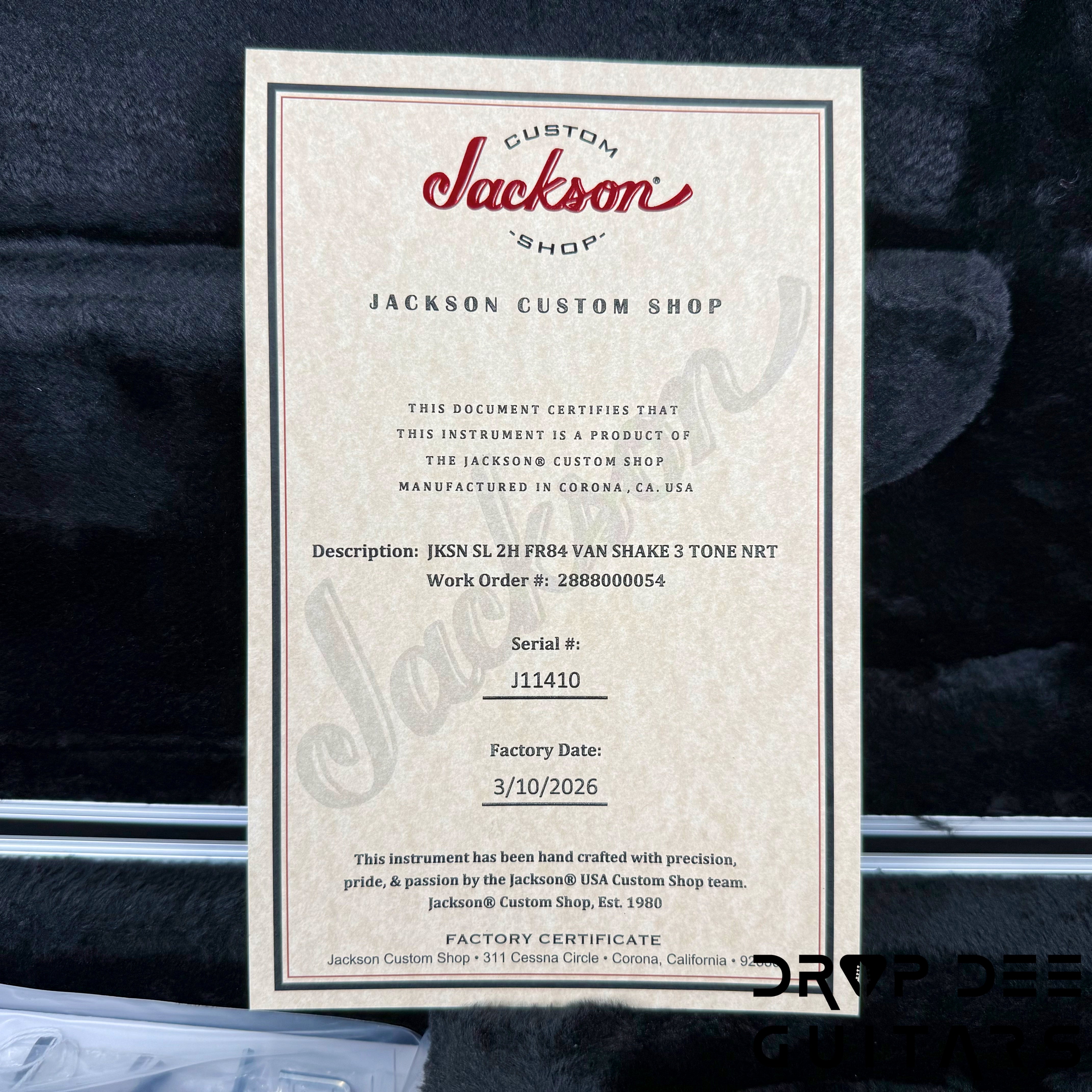 Jackson USA Custom Shop Special Edition Soloist Electric Guitar w/ Case - Vanilla Shake Over 3 Tone Sunburst