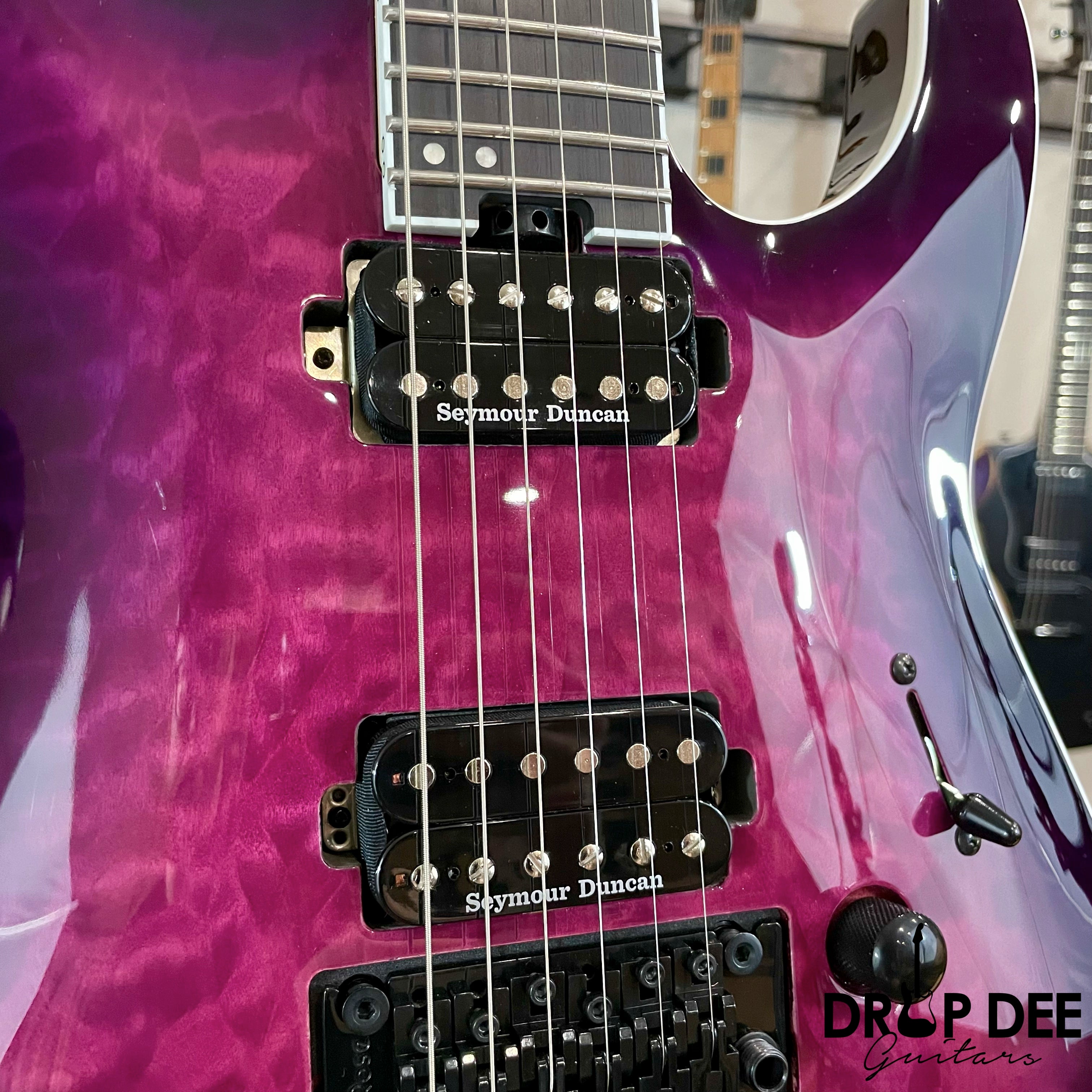 Jackson Pro Plus Series Dinky DKAQ Electric Guitar w/ Bag - Transparent Purple Burst