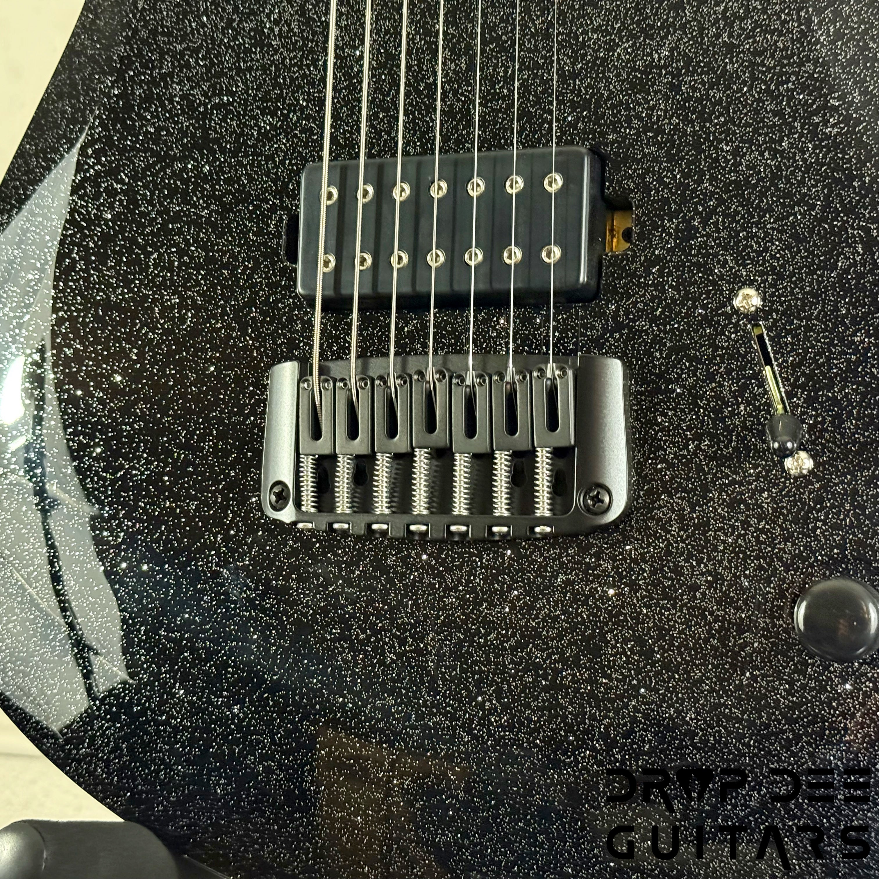 Balaguer USA Series Seraph Modern 7 Baritone 7-String Electric Guitar w/ Case (924) - Gloss Metallic Black