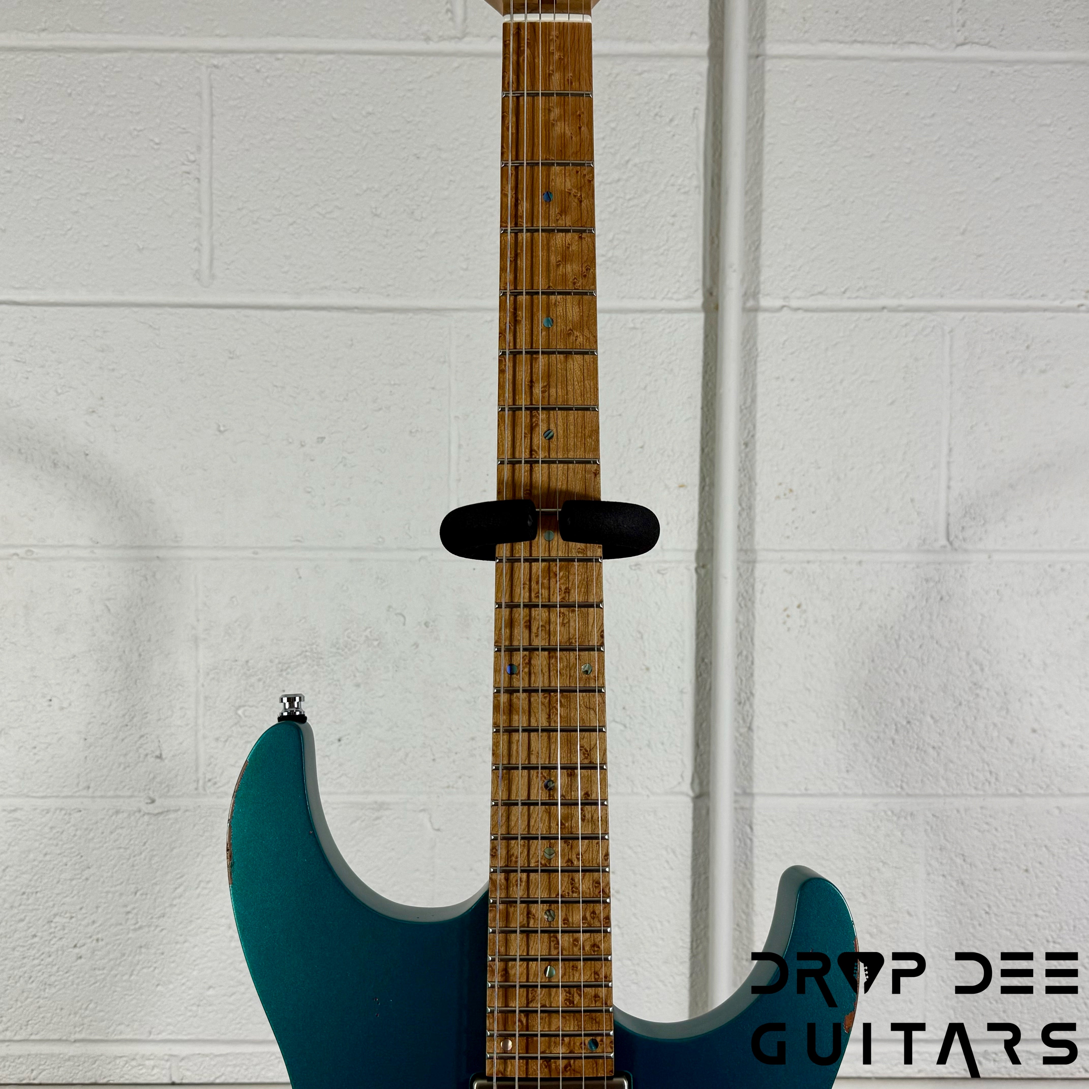 Mayones Aquila Aged V24 S 6 Electric Guitar w/ Case - Monolith Metallic Neon Green Nitro (Aged)