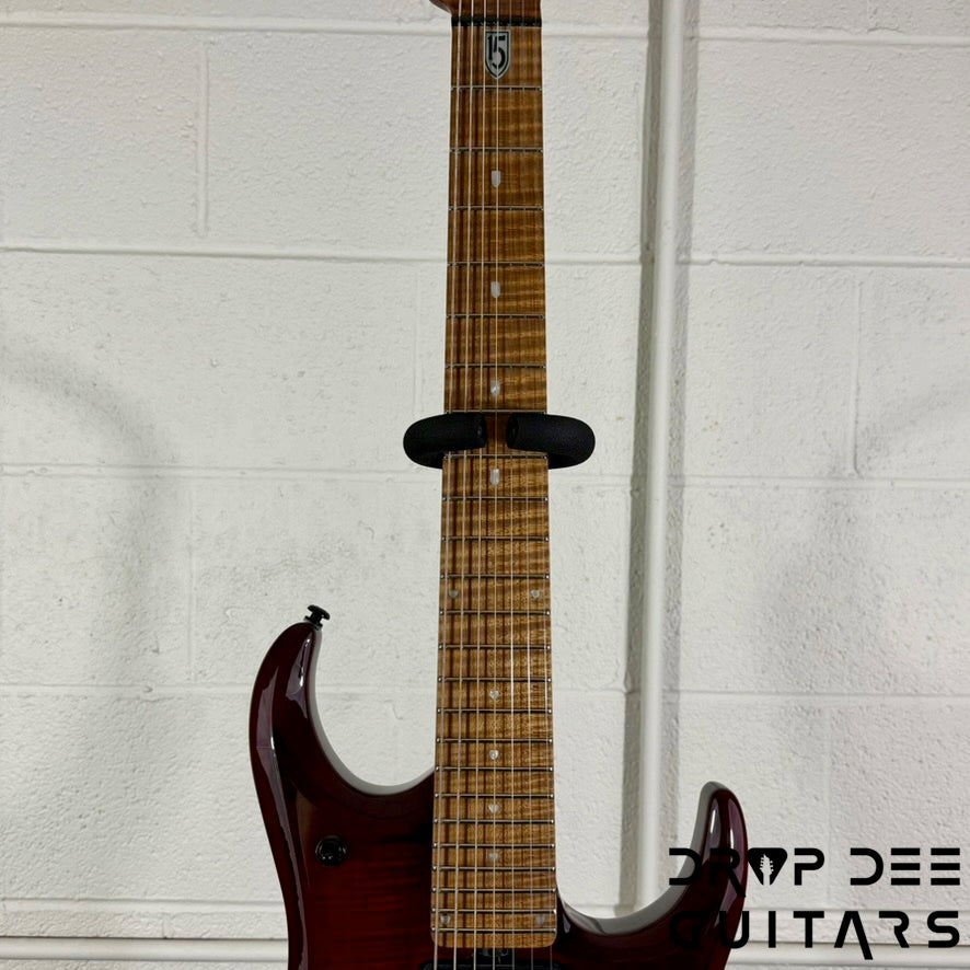 Ernie Ball Music Man JP15-7 7-String Electric Guitar w/ Case - Red Tide
