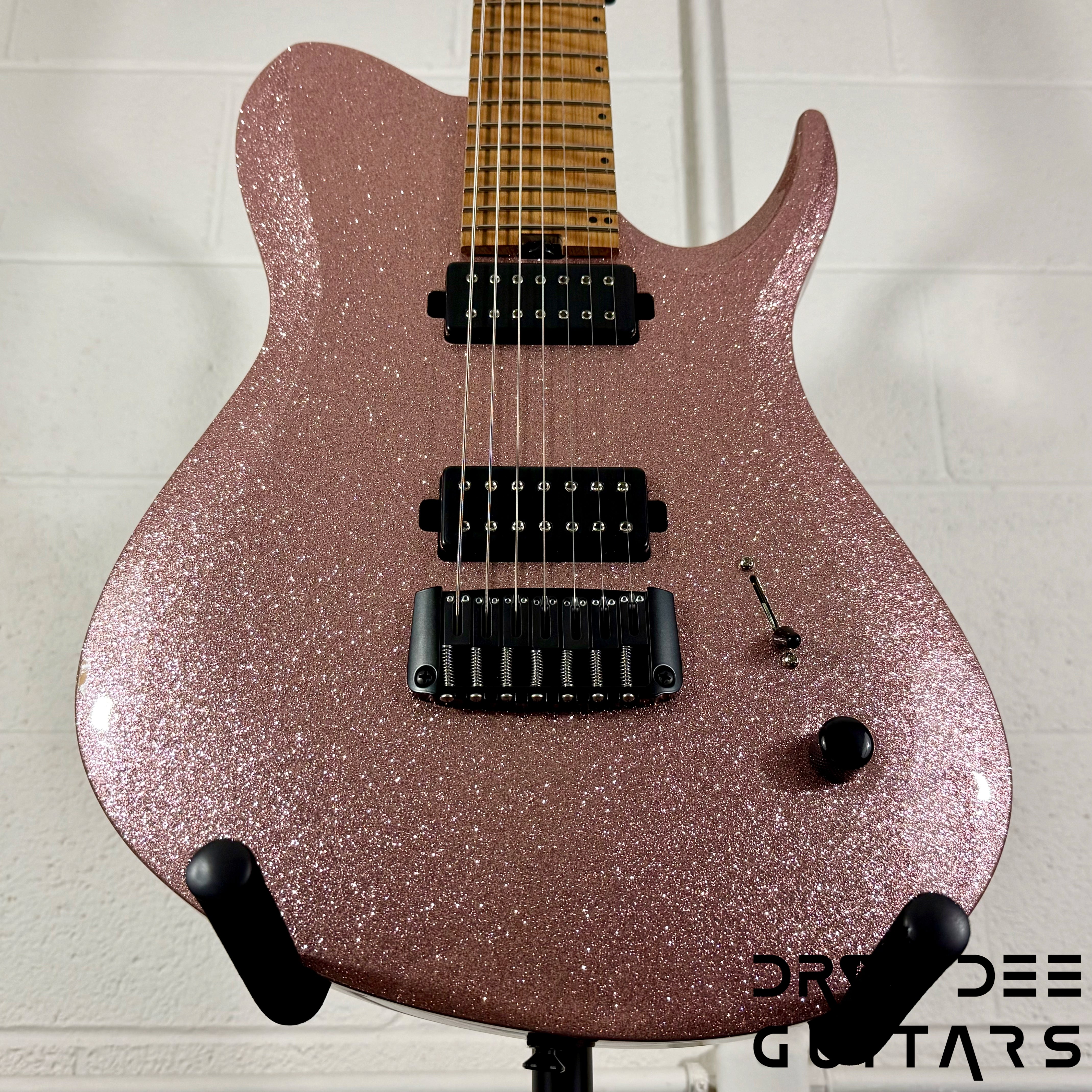 Balaguer USA Series Seraph Modern 7 Baritone 7-String Electric Guitar w/ Case (824) - Gloss Metallic Rose Gold