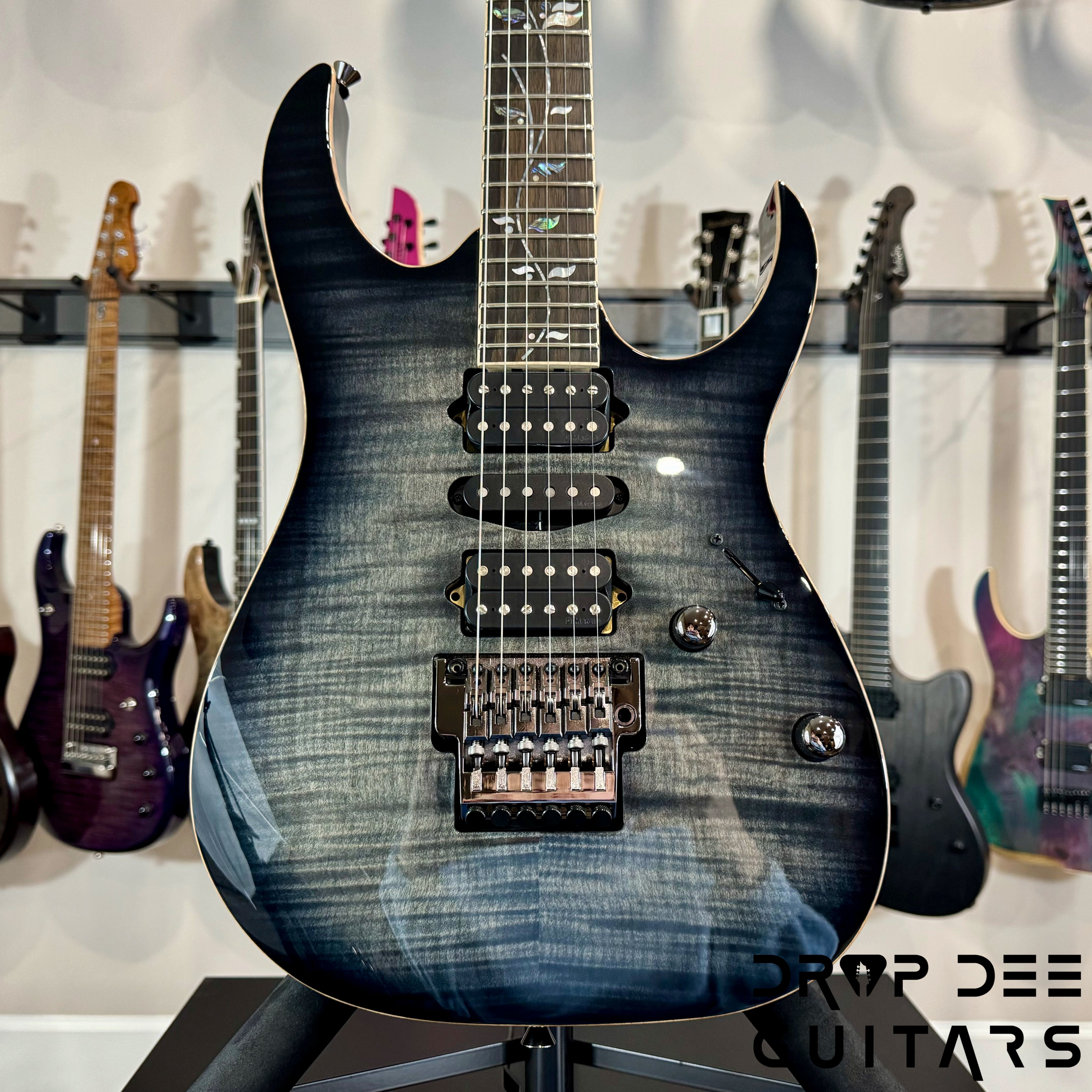 Ibanez J Custom RG8570 Electric Guitar w/ Case - Black Rutile