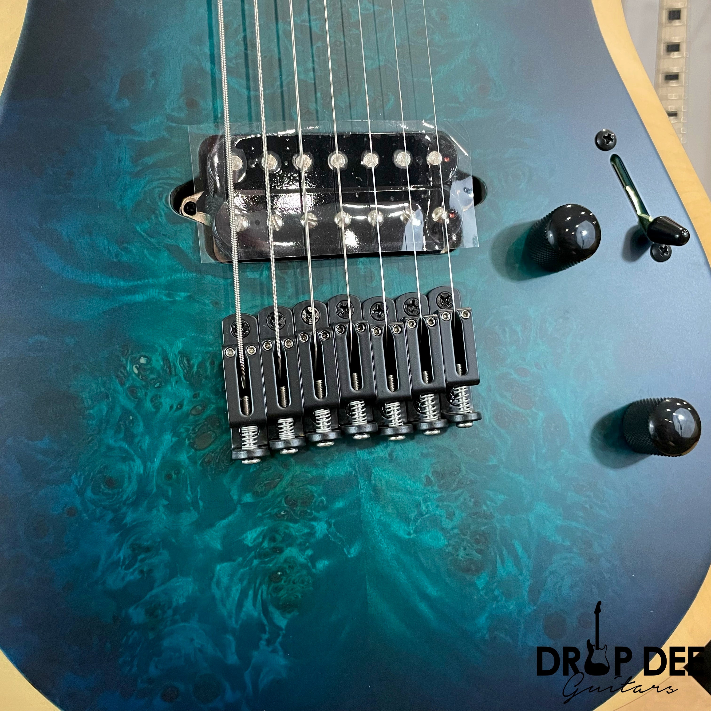 Jackson Pro Plus Series Dinky MDK7P HT Baritone 7-String Electric Guitar w/ Bag - Chlorine Burst