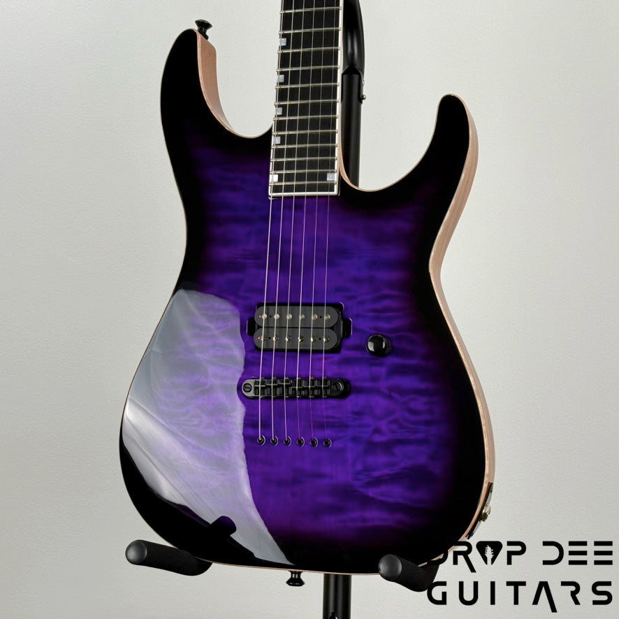 ESP USA M-I NTB NT Electric Guitar w/ Case - Dark Purple Sunburst