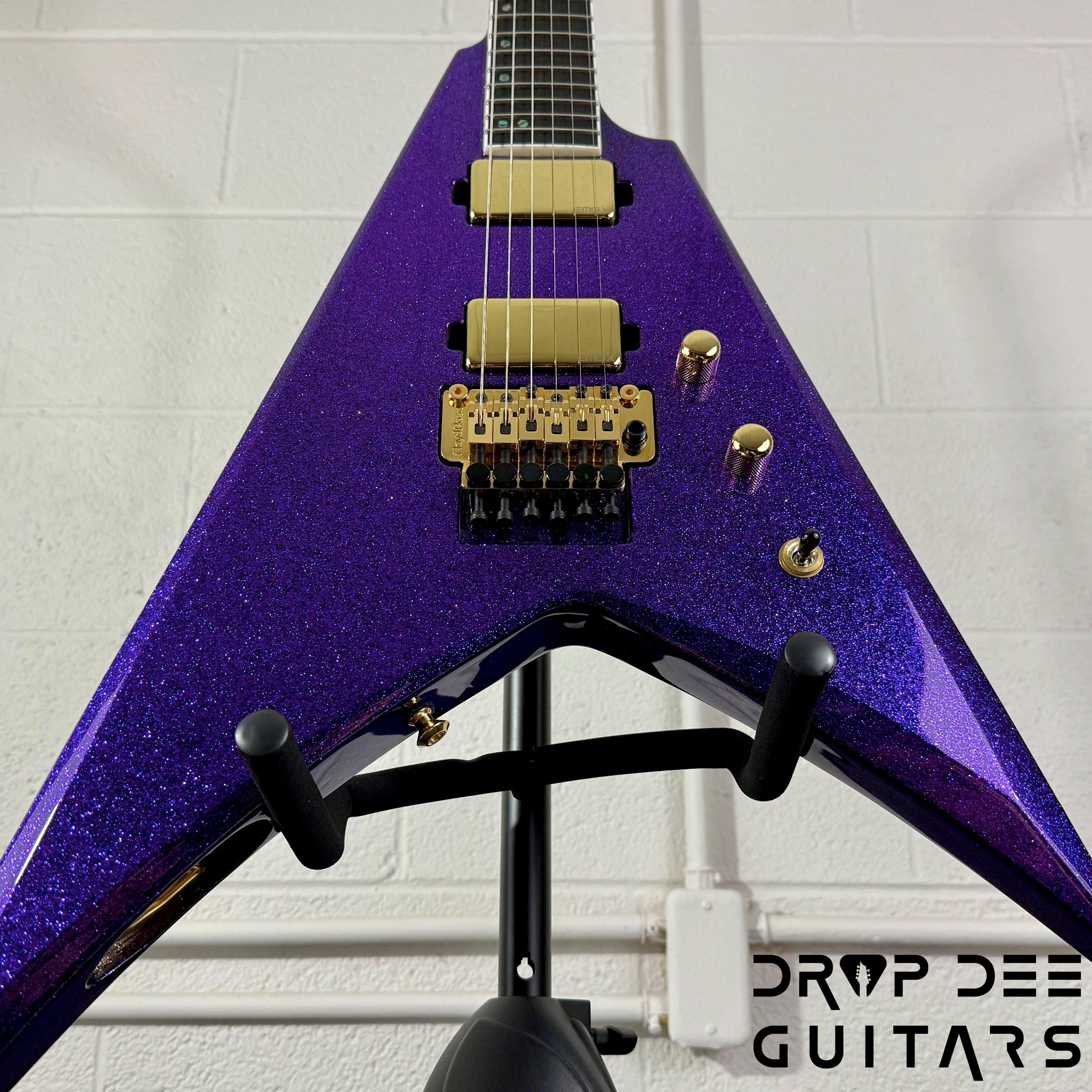 ESP USA V-II FR Electric Guitar w/ Case - Purple Sparkle
