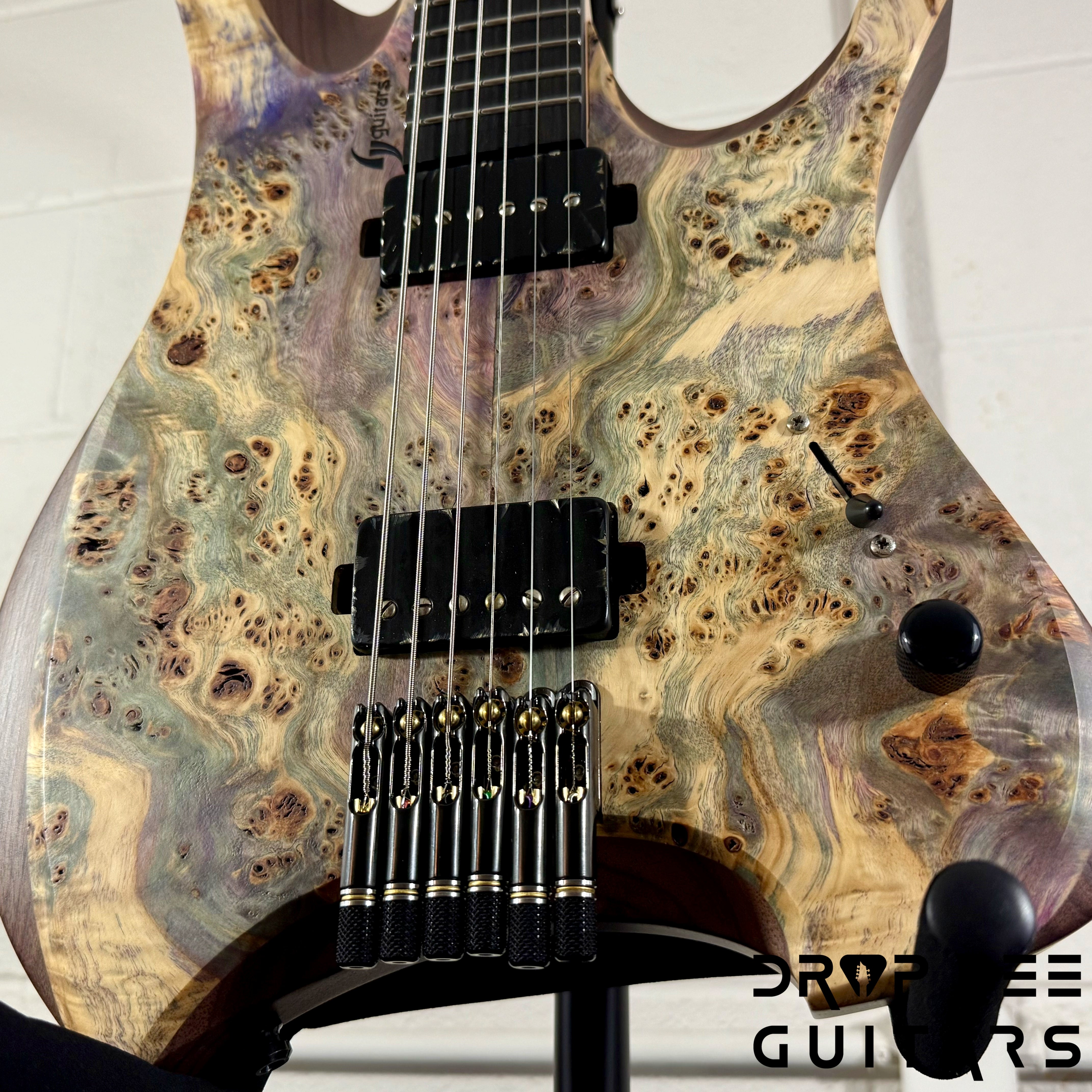 GV Guitars Syrius Headless Baritone Electric Guitar w/ Case - Natural