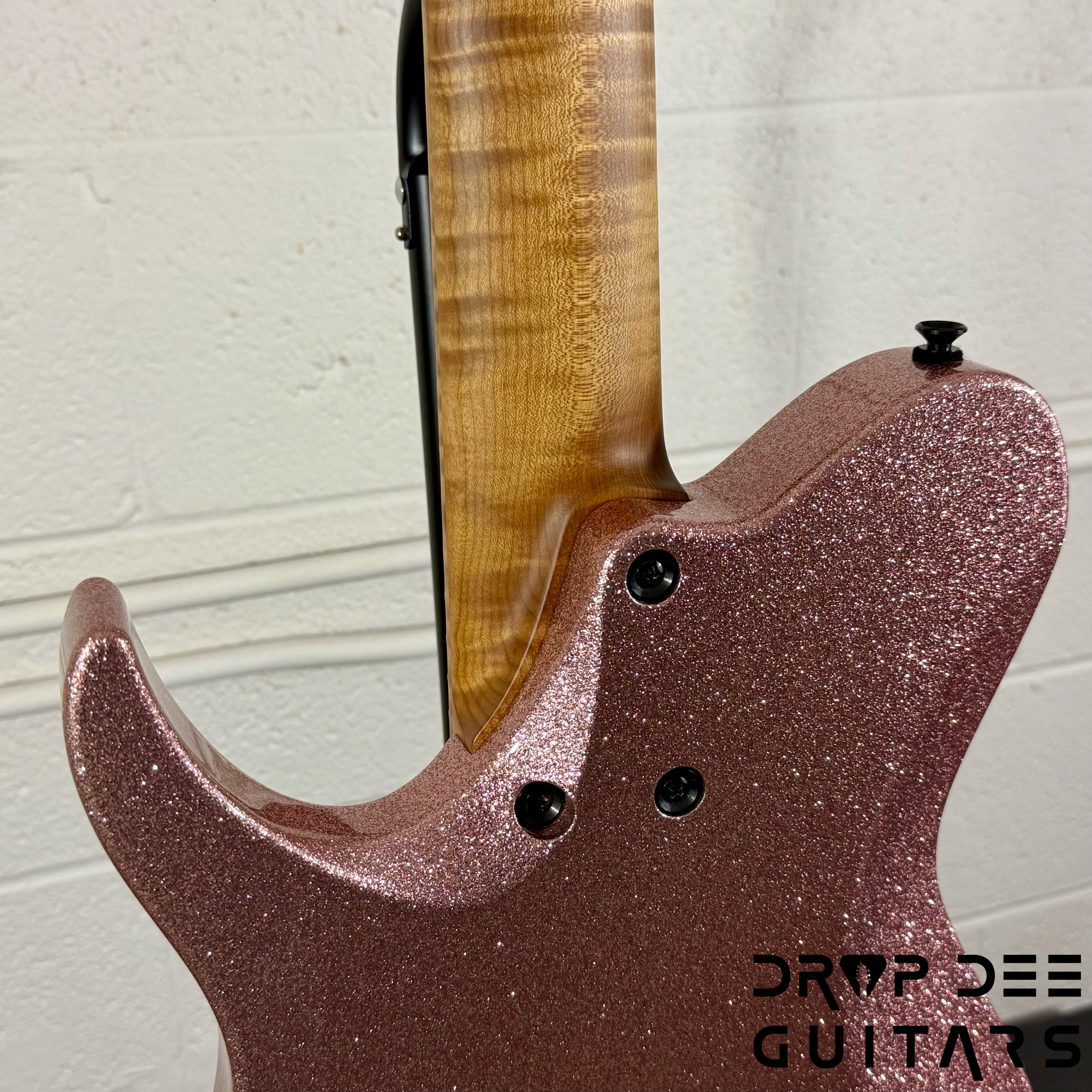 Balaguer USA Series Seraph Modern 7 Baritone 7-String Electric Guitar w/ Case (824) - Gloss Metallic Rose Gold