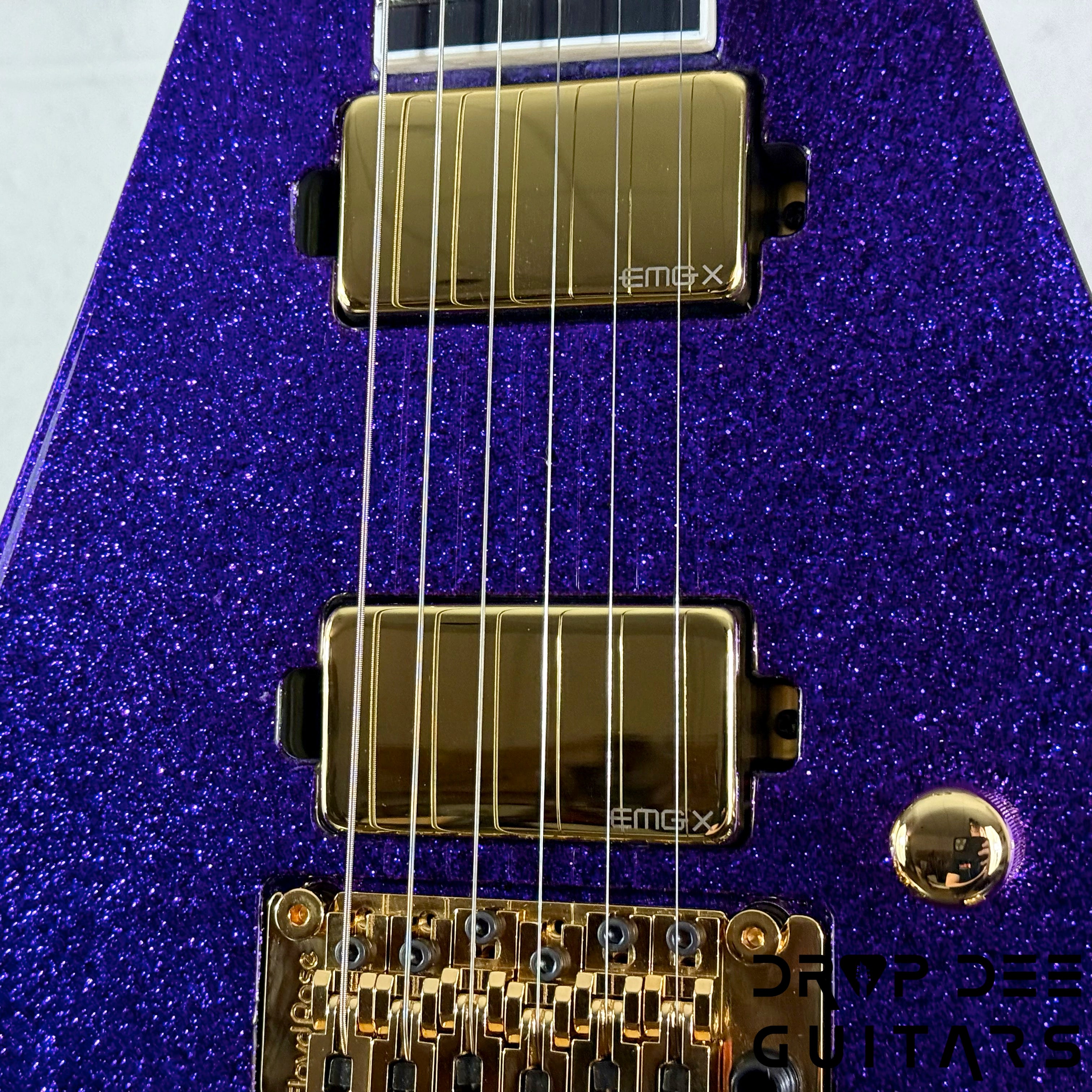 ESP USA V-II FR Electric Guitar w/ Case - Purple Sparkle