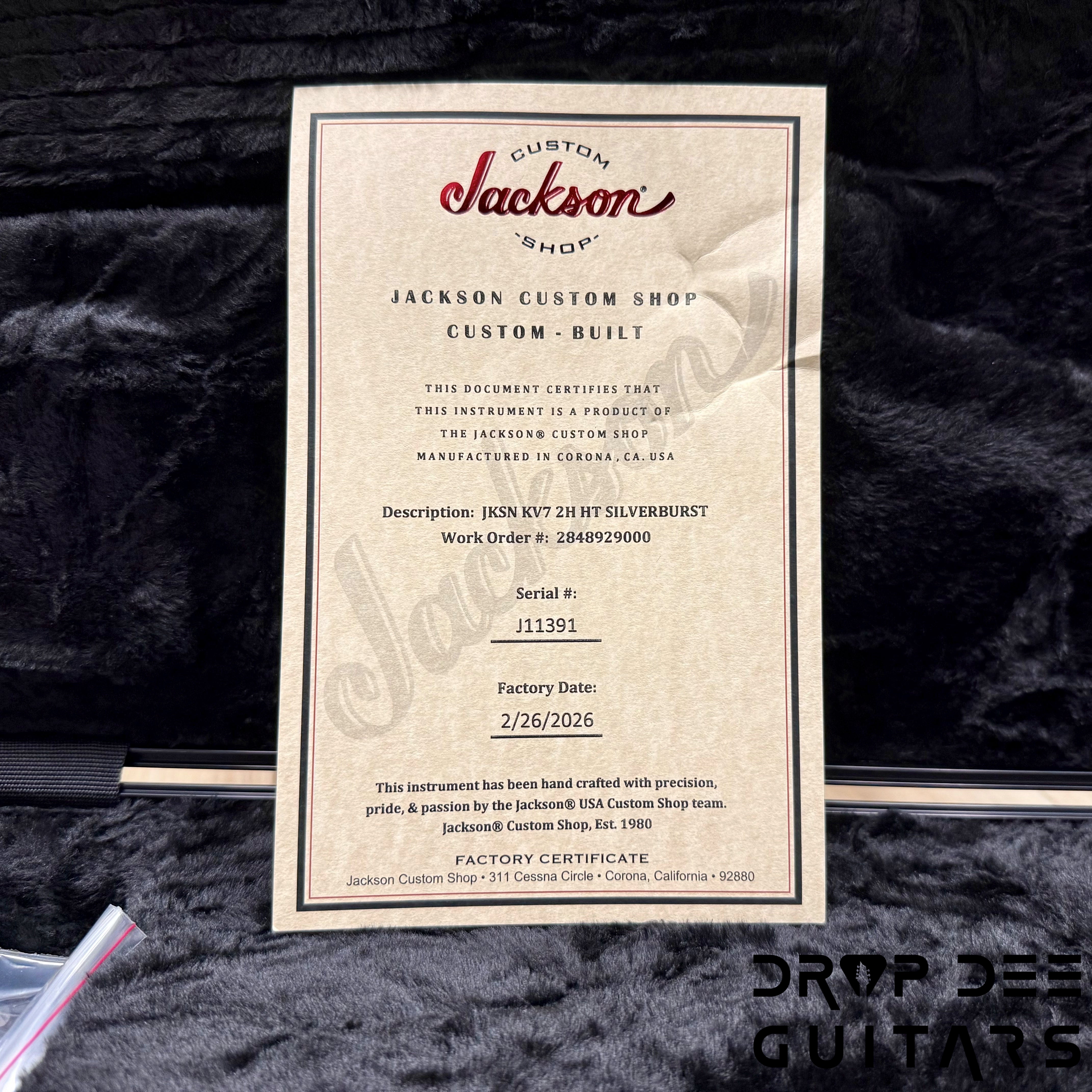 Jackson USA Custom Shop Special Edition King V 7 7-String Electric Guitar w/ Case - Silverburst