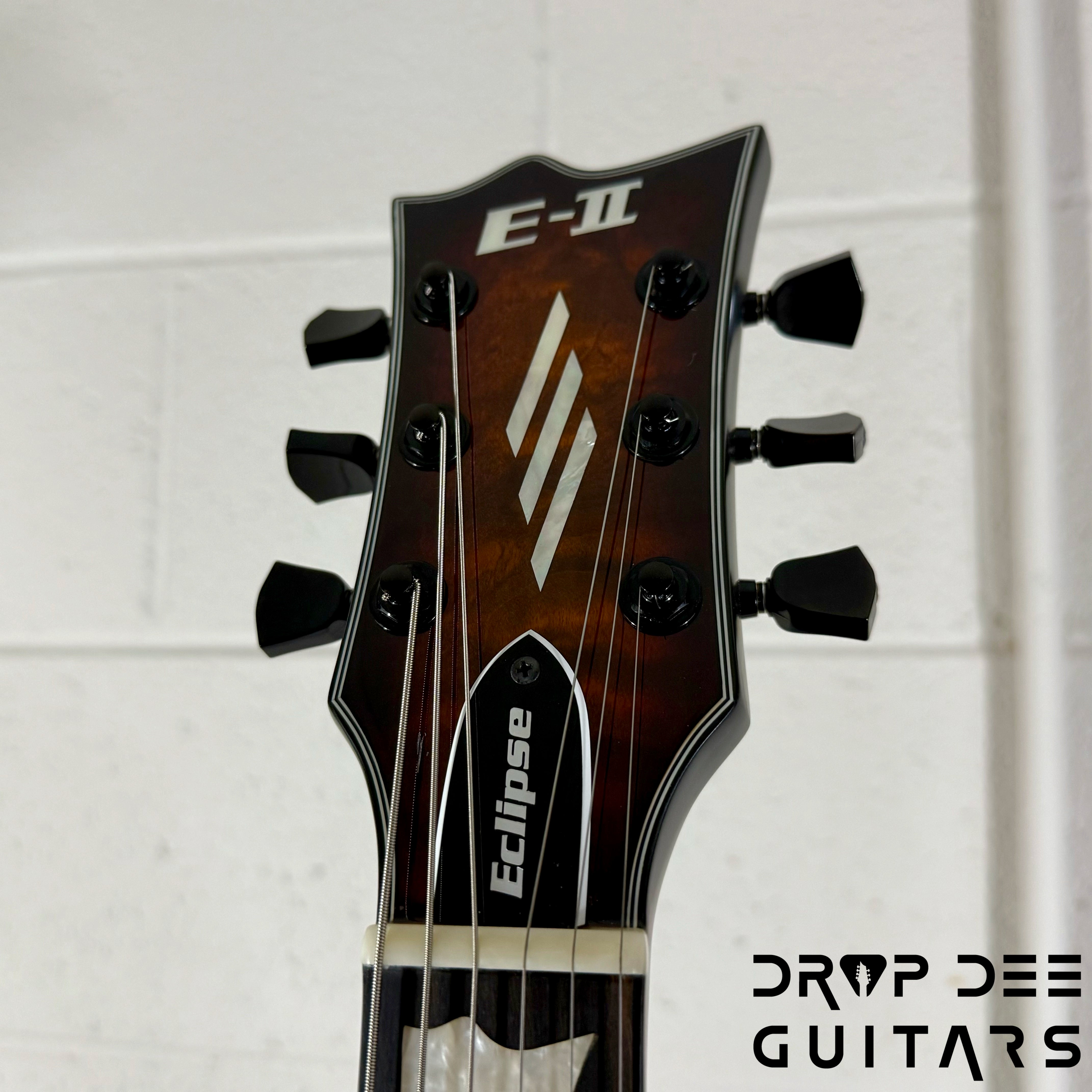 ESP E-II Eclipse QM Electric Guitar/ Case - Tiger Eye Sunburst