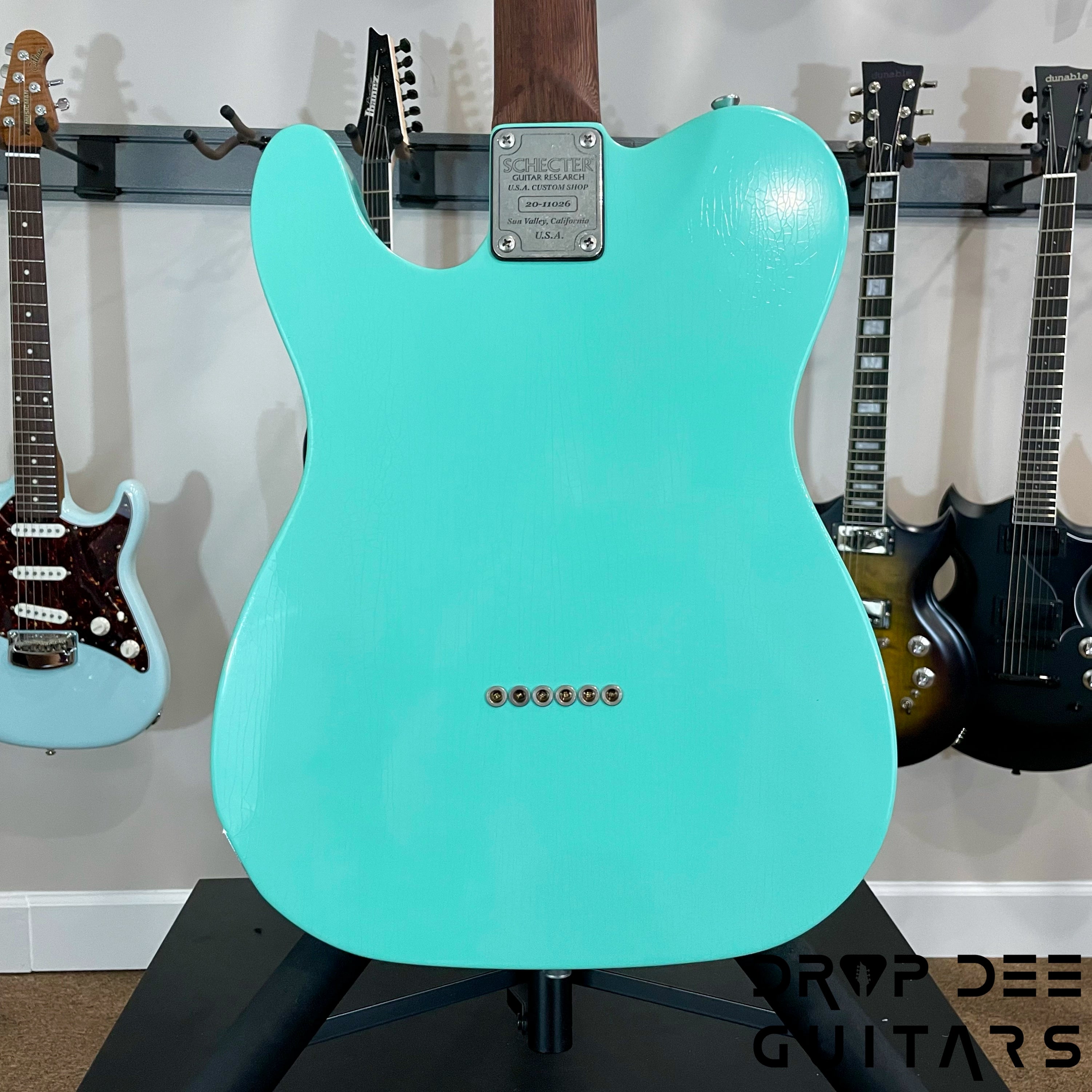 Schecter USA Custom Shop Nick Johnston Signature PT Electric Guitar w/ Case (1026) - Atomic Green Aged Nitro