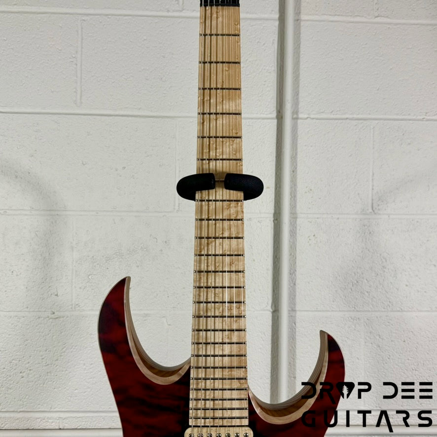Mayones Duvell Elite 7 7-String Electric Guitar w/ Case - Red/Black Fade