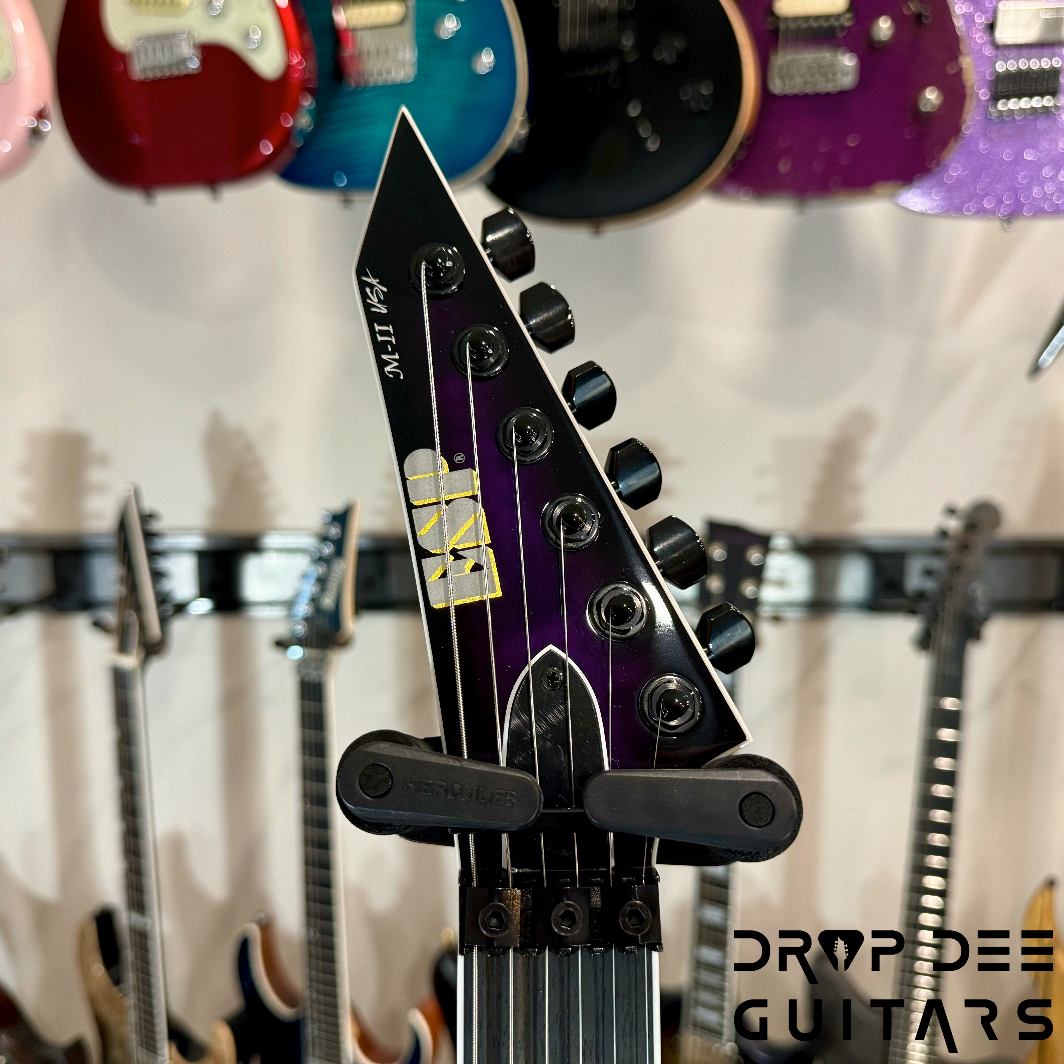 ESP USA M-II FR DLX Electric Guitar w/ Case - Dark Purple Sunburst