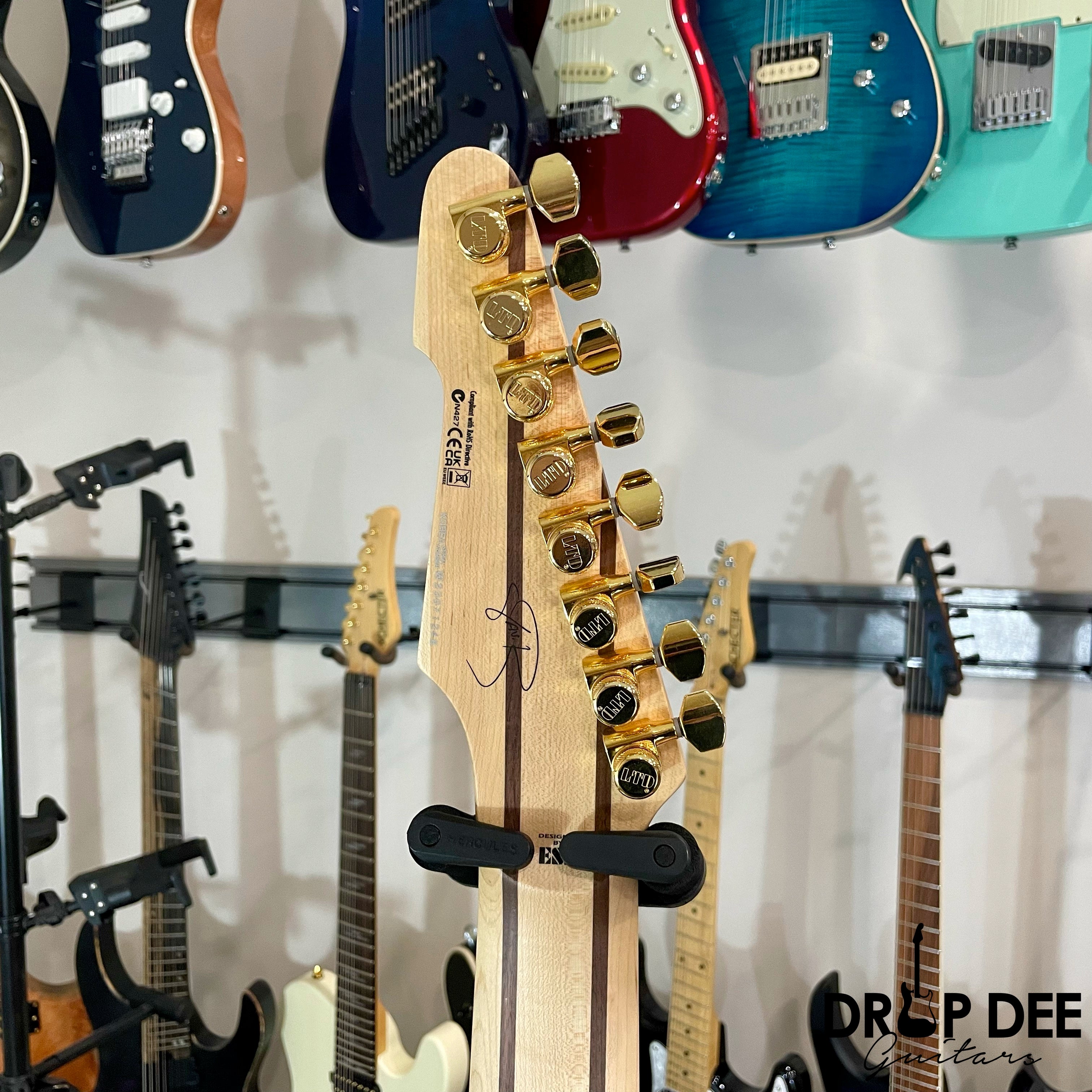 ESP LTD Javier Reyes Signature JRV-8 Baritone 8-String Electric Guitar w/ Case - Metallic Gold