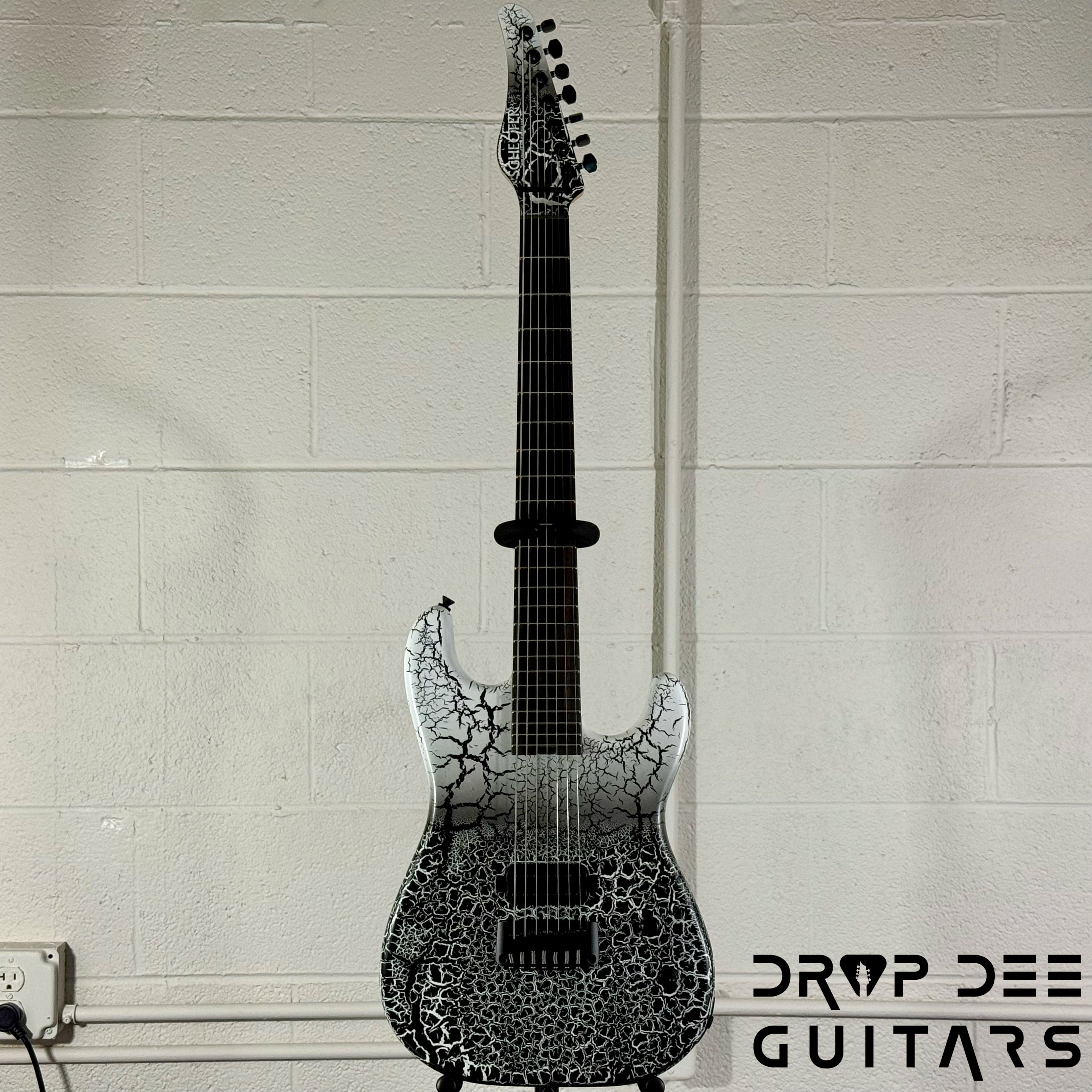 Schecter USA Custom Shop John Browne Signature Zenith 7 Baritone 7-String Electric Guitar w/ Case - Fracture White