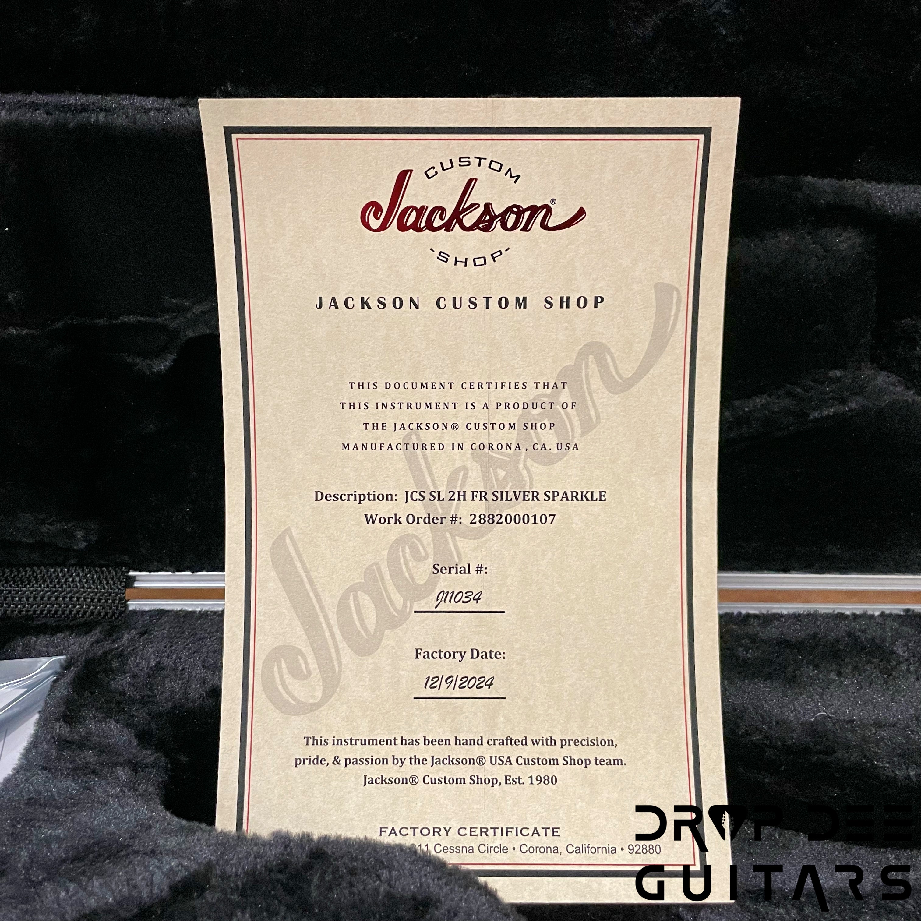 Jackson Custom Shop Soloist FR Electric Guitar w/ Case - Silver Sparkle