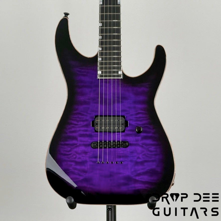 ESP USA M-I NTB NT Electric Guitar w/ Case - Dark Purple Sunburst