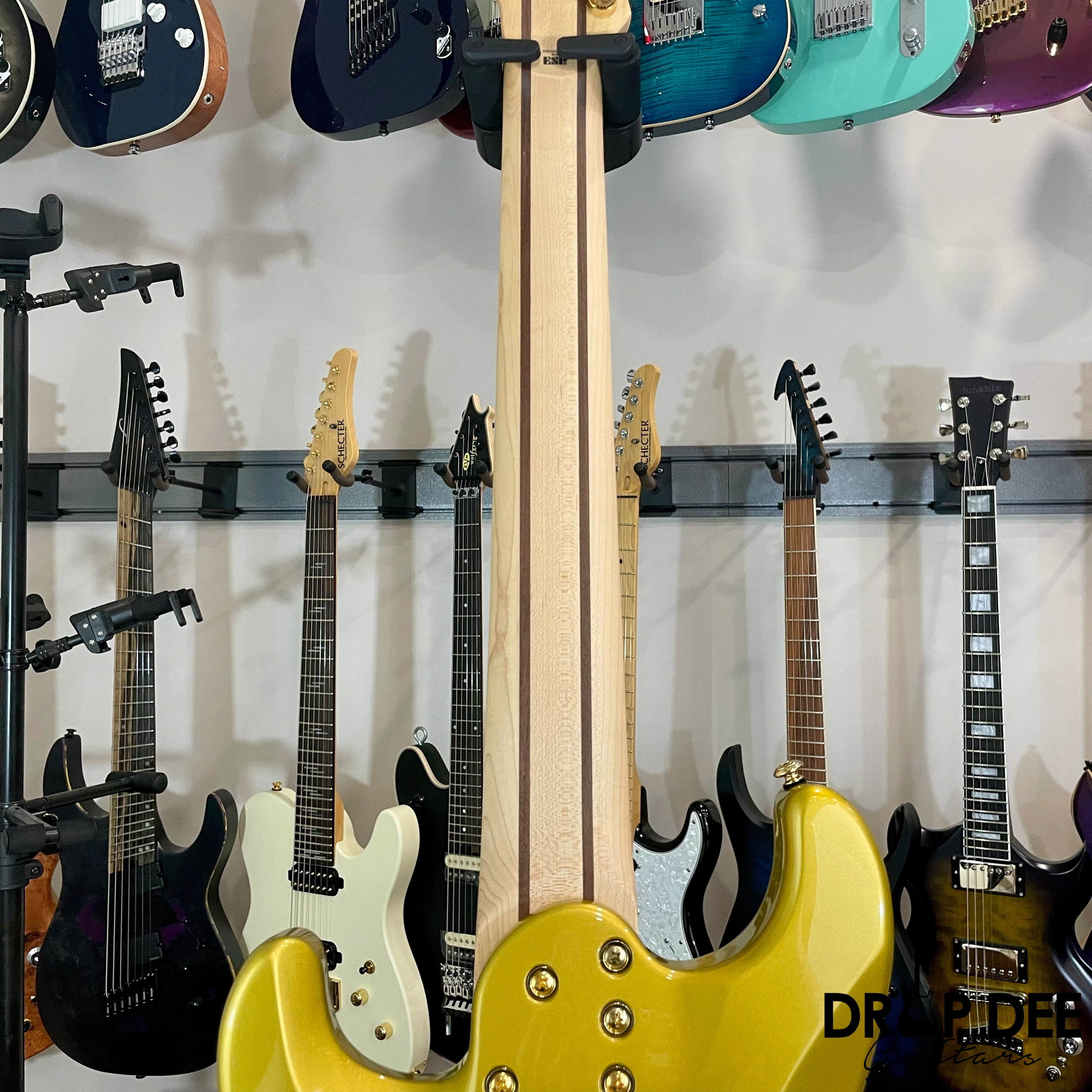 ESP LTD Javier Reyes Signature JRV-8 Baritone 8-String Electric Guitar w/ Case - Metallic Gold