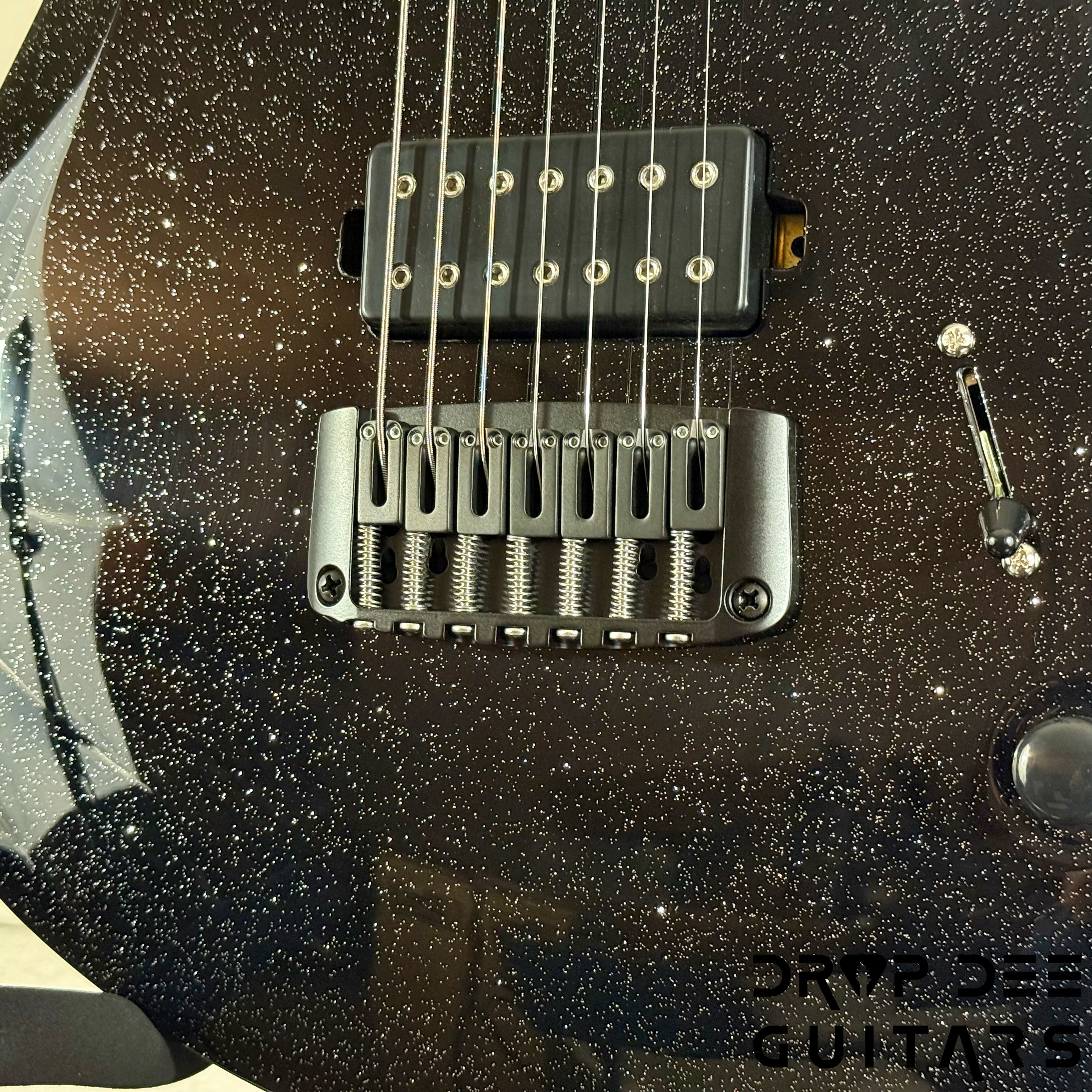 Balaguer USA Series Seraph Modern 7 Baritone 7-String Electric Guitar w/ Case (1024) - Gloss Metallic Black